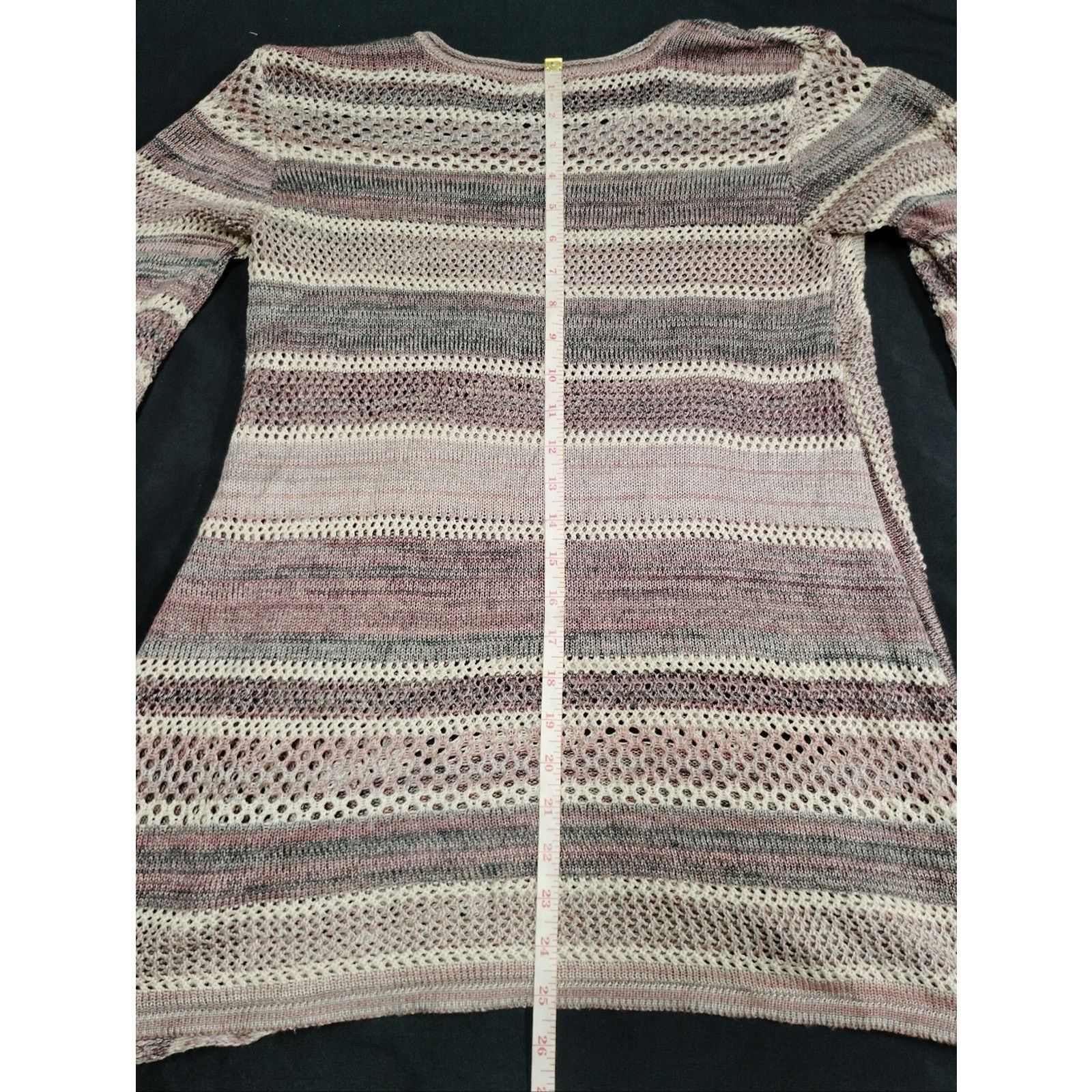 Style & Co Style & Co Open-Knit Sweater in Pink and Cream Size S / US 4 / IT 40 - 5 Thumbnail