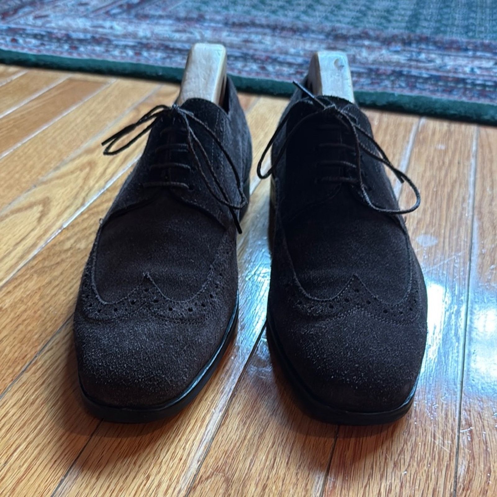 Hugo Boss Hugo Boss Suede Wingtip Oxfords | Chocolate Brown Size US 7 / EU 40 - 3 Thumbnail