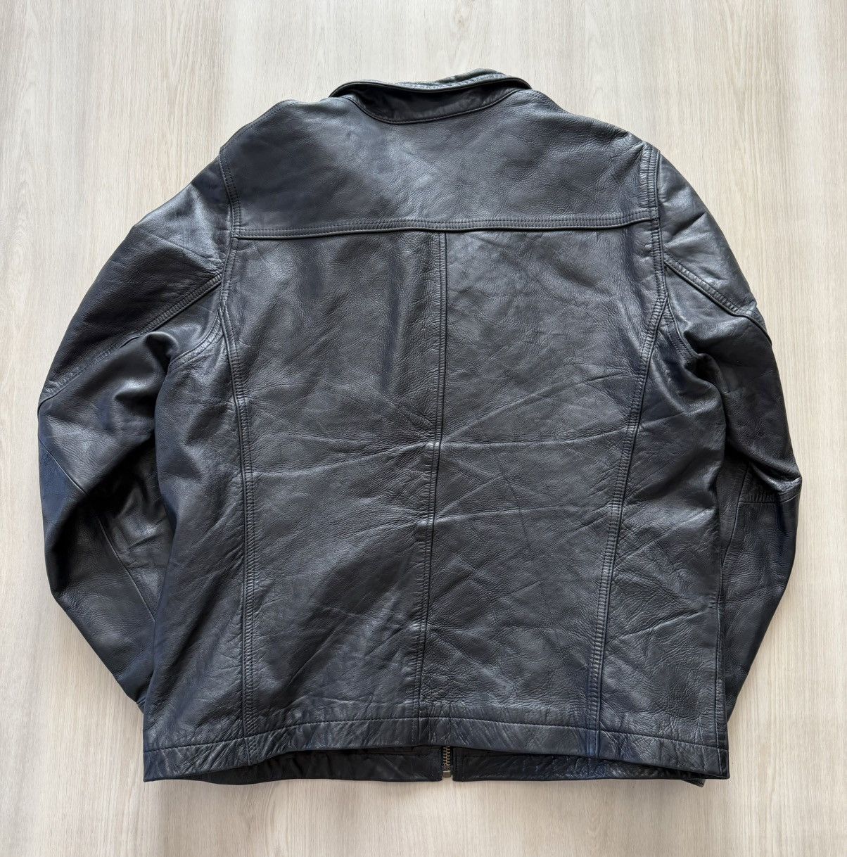 Express Vintage 90s Express Leather Jacket Sz L Racer Moto Trucker Size US L / EU 52-54 / 3 - 8 Thumbnail
