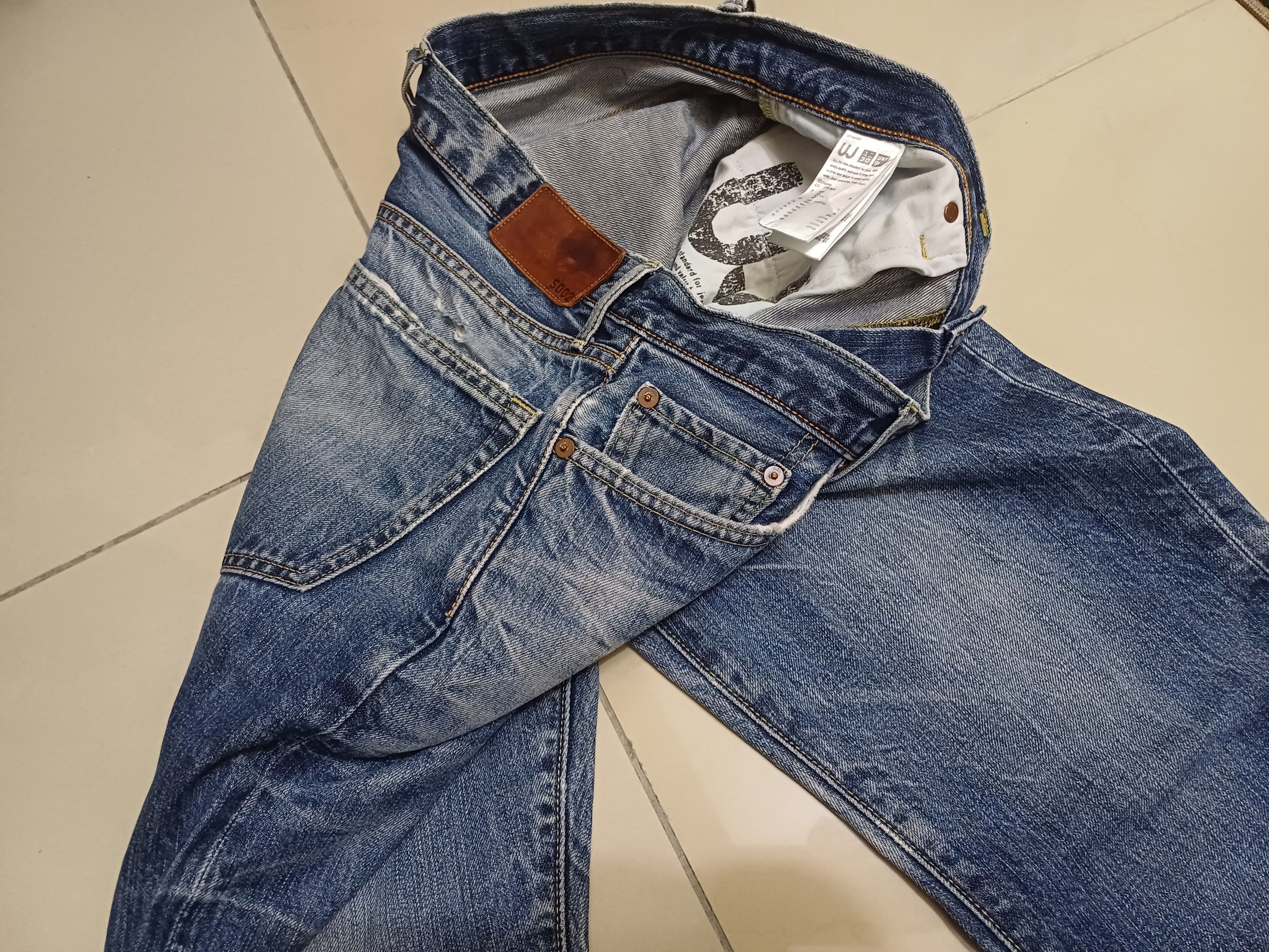 Japanese Brand × Uniqlo S002 Vintage Uniqlo Nice Faded Patina Distressed Jeans Size US 33 - 8 Thumbnail