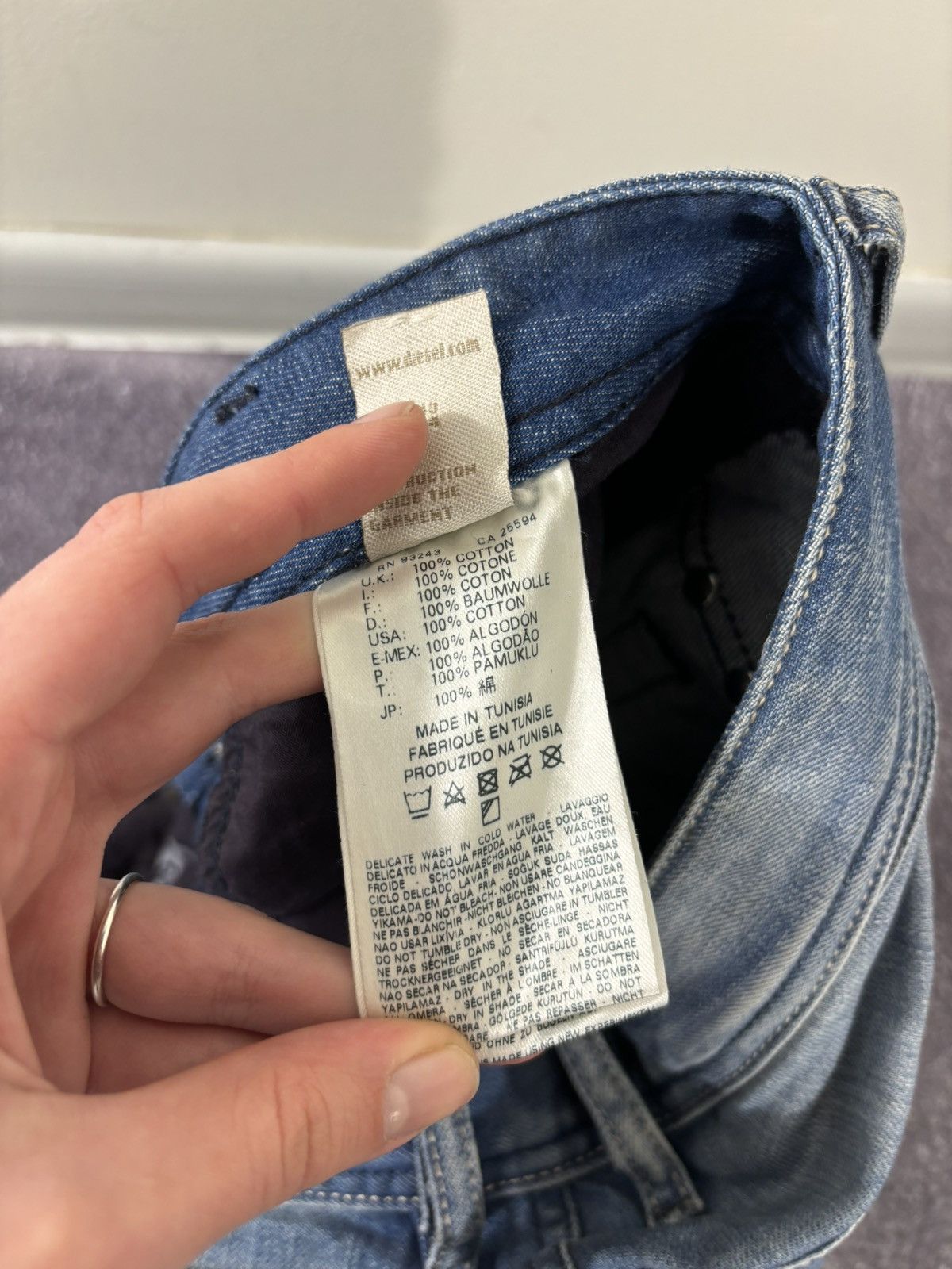 Diesel Diesel Iakop NWT Regular Slim Washed Blue Denim Jeans Size US 31 - 14 Thumbnail