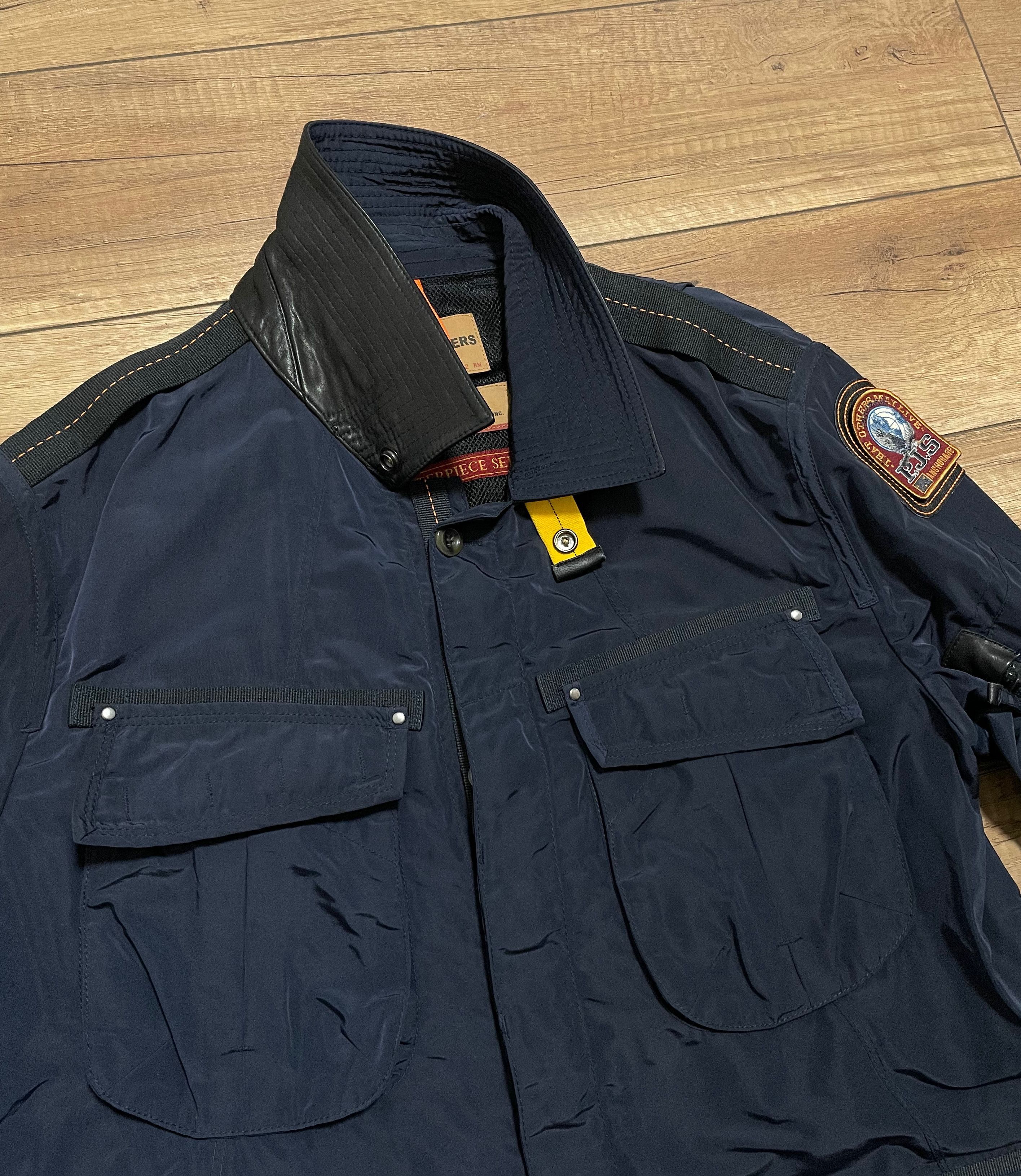 Parajumpers Parajumpers Navy Nylon Leather Long Coat Jacket Size US XL / EU 56 / 4 - 12 Thumbnail