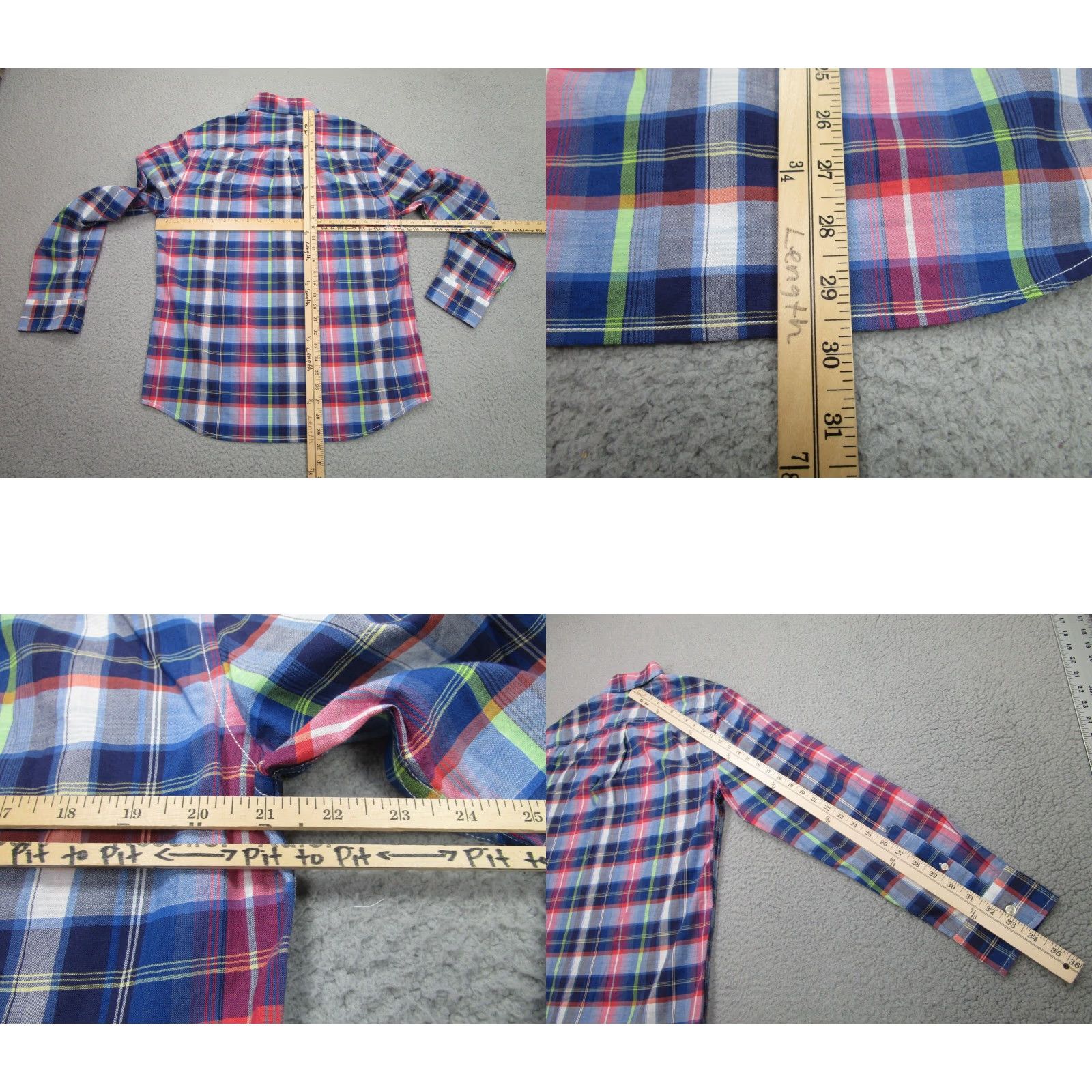 johnnie-O johnnie-O Shirt Mens Medium Button-Down Plaid Cotton Casual Adult Blue Size US M / EU 48-50 / 2 - 8 Thumbnail