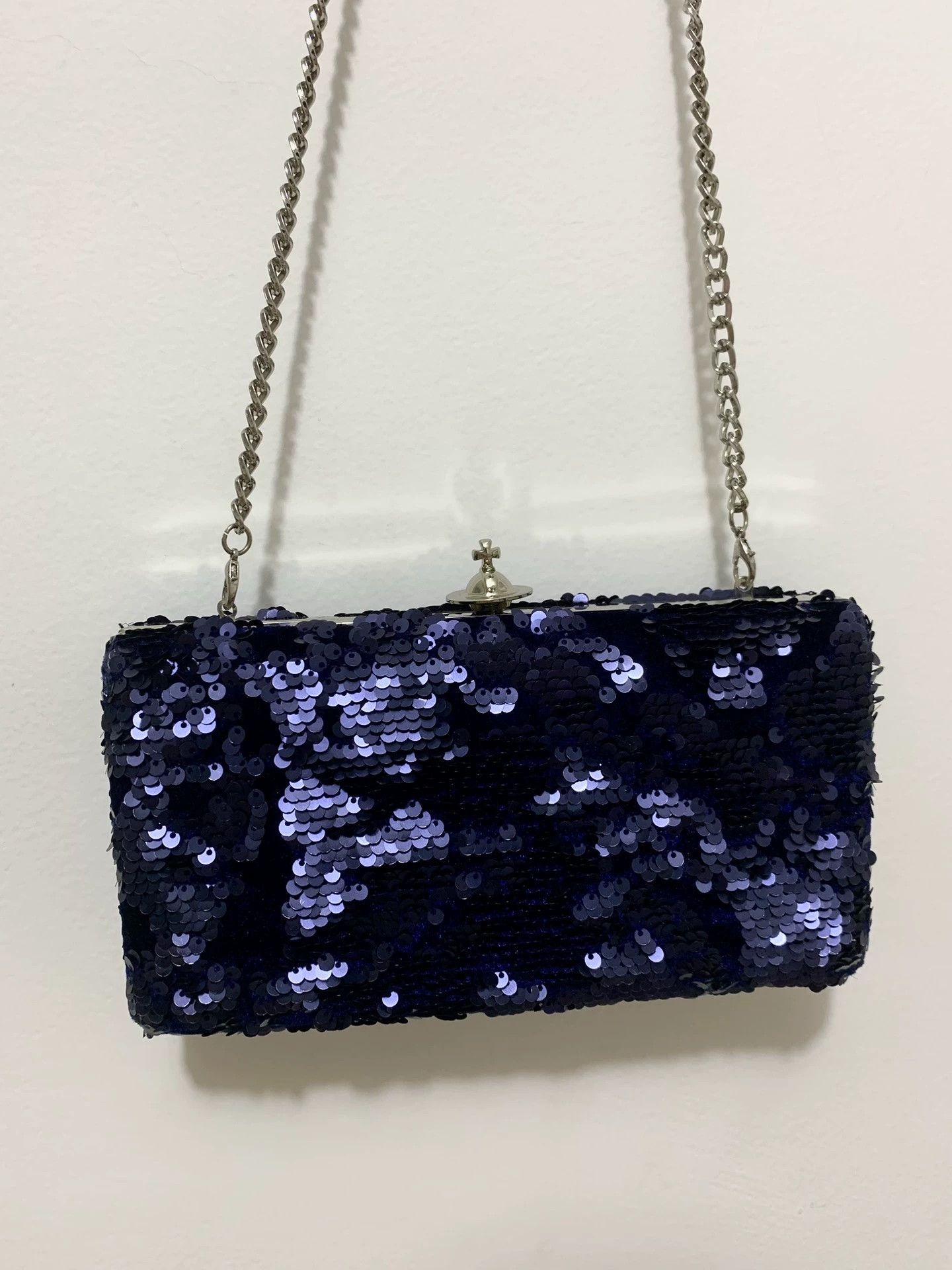 Vivienne Westwood VW Vintage Punk 3D Saturn Sequin Cobalt Blue Evening Bag Size ONE SIZE - 2 Thumbnail