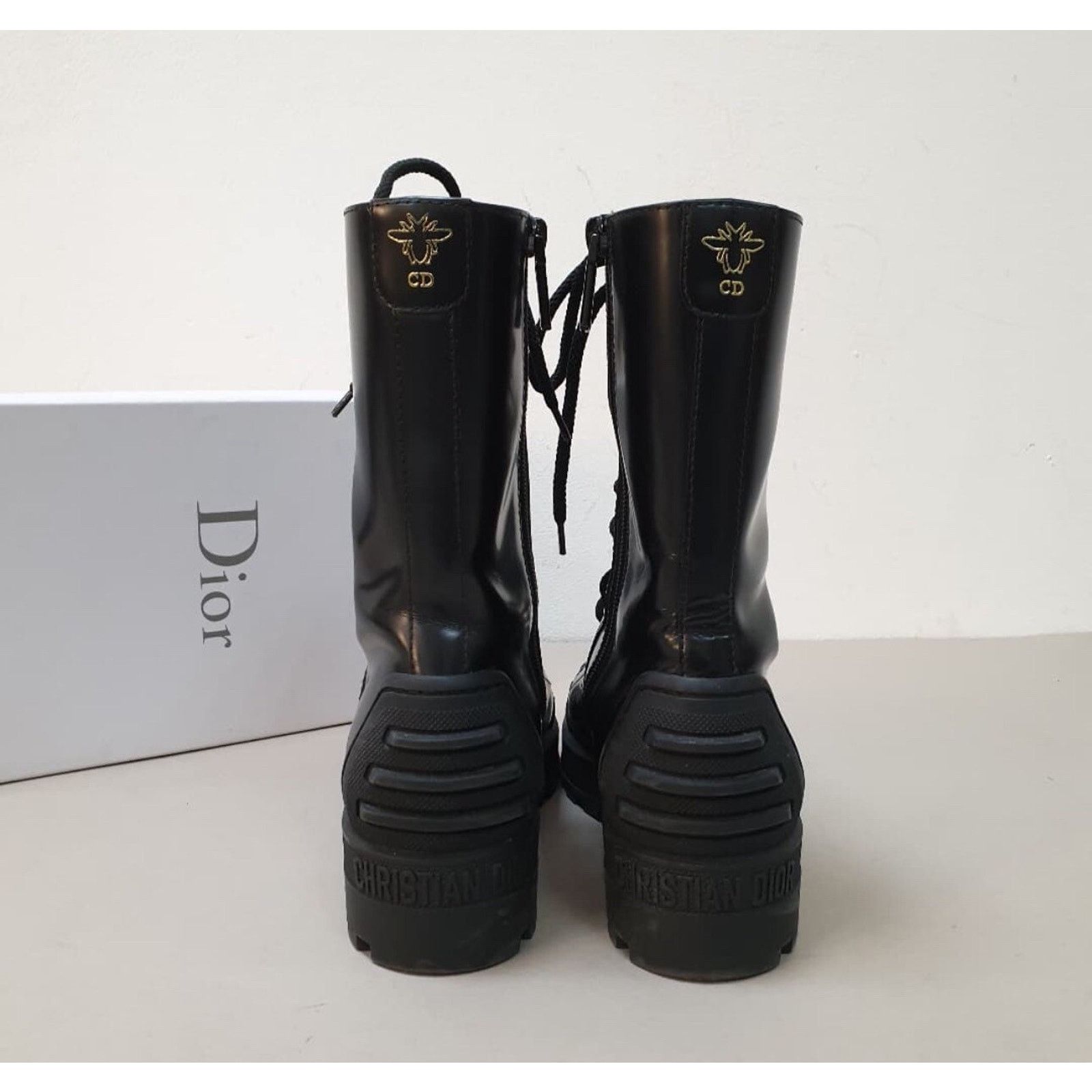 Dior Dior Black Leather Combat Boots sz. 38 Size US 7 / IT 37 - 2 Thumbnail