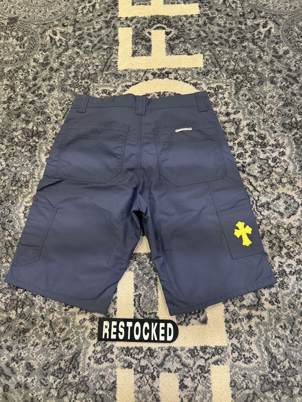 Chrome Hearts NEW Chrome Hearts Navy Nylon & Leather Carpenter Shorts Size US 30 / EU 46 - 2 Thumbnail