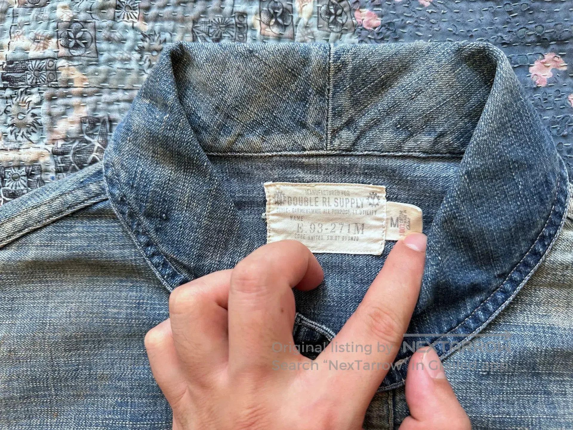 RRL Ralph Lauren vintage washed denim pullover shirt. Size US M / EU 48-50 / 2 - 3 Thumbnail