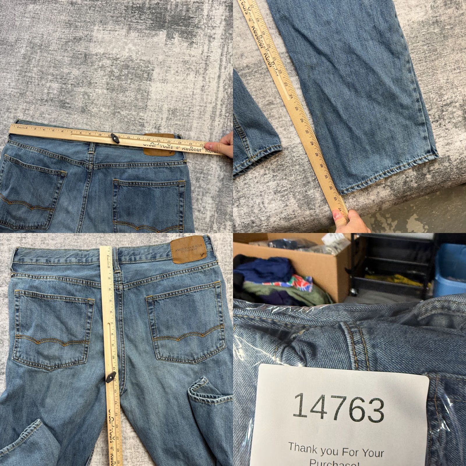 American Eagle Outfitters American Eagle Outfitters Jeans Mens 36x34 Relaxed Straight Faded Blue Denim Casual Chore Jeans Size US 36 / EU 52 - 8 Thumbnail