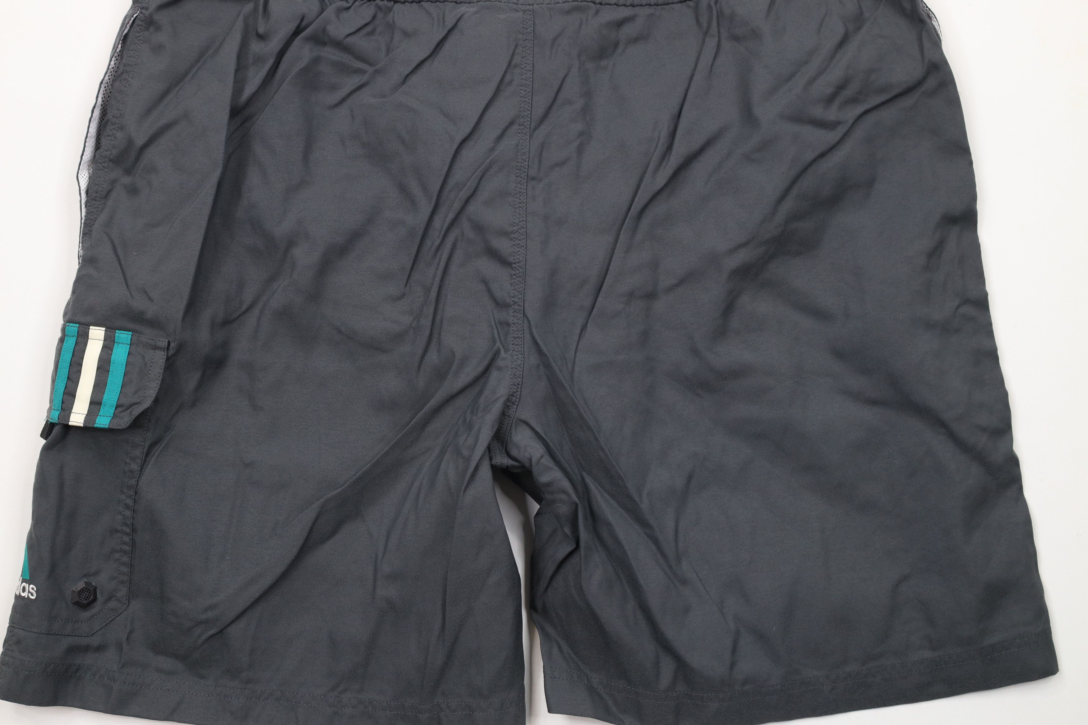 Adidas × Vintage Vintage 90s Adidas Out Striped Lined Shorts Swim Trunks Gray Size US 38 / EU 54 - 12 Thumbnail