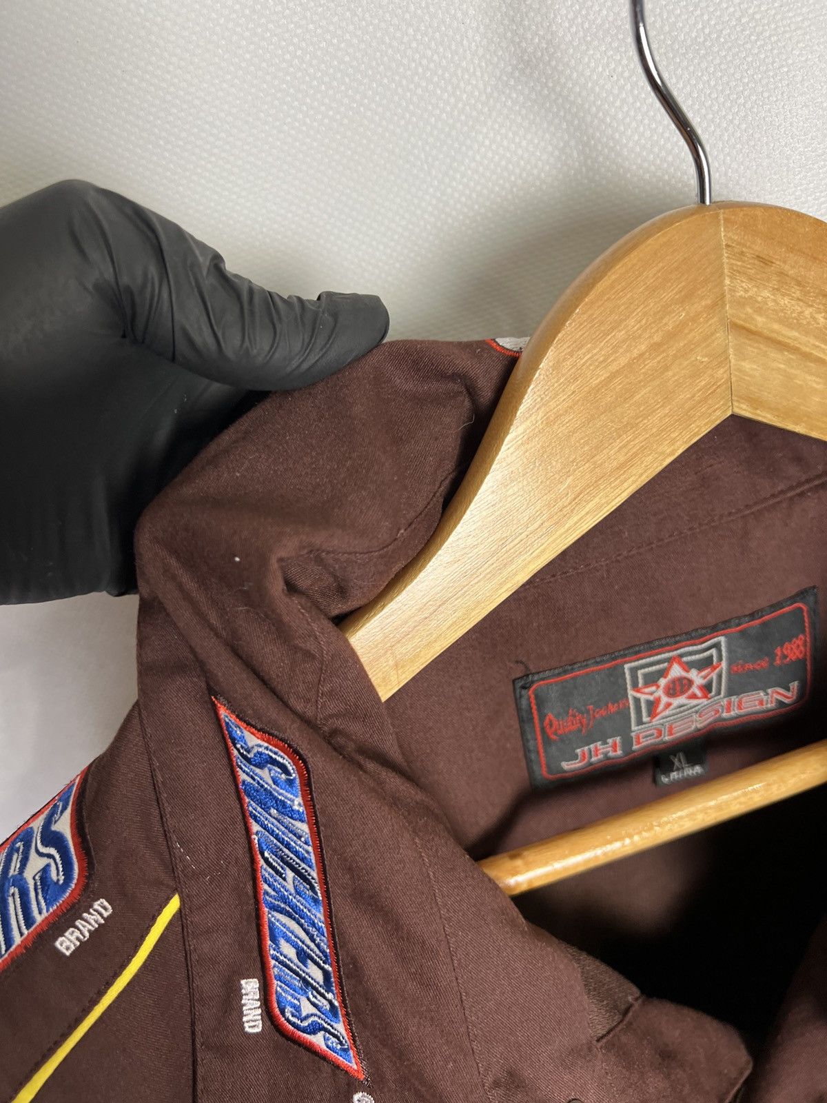 JH Design Vintage JH Design Snickers Moto Y2K brown Travis shirt Size US XL / EU 56 / 4 - 6 Thumbnail
