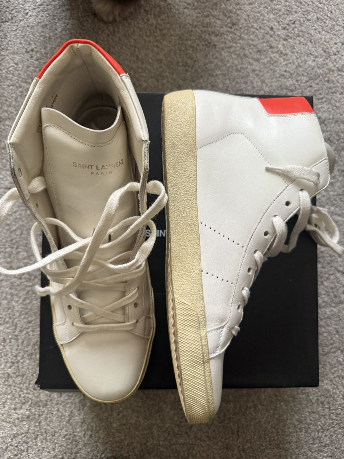 Yves Saint Laurent Saint Laurent Paris High Top Sneakers White
