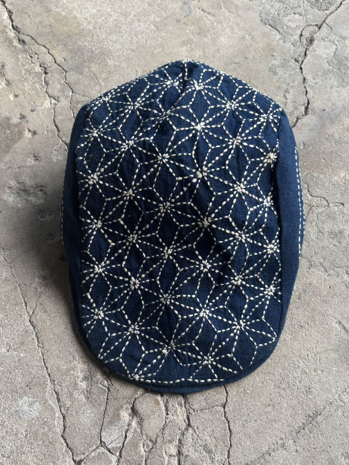 Japanese Brand Sashiko Denim Beret Hat 1 of 1 Size ONE SIZE - 1 Thumbnail