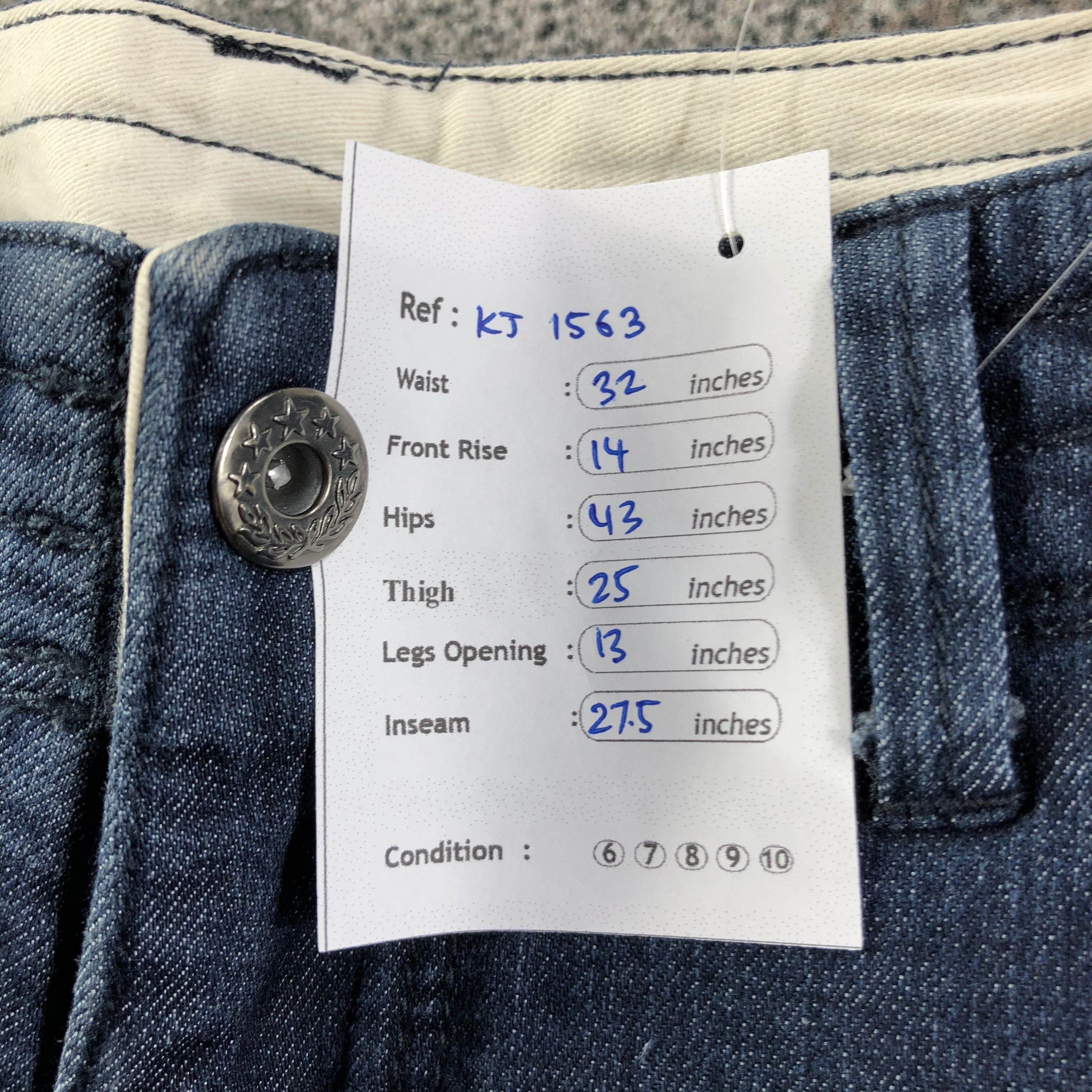 Japanese Brand Rage Blue Denim Double Pocket Baggy Denim KJ1563 Size US 32 / EU 48 - 10 Thumbnail