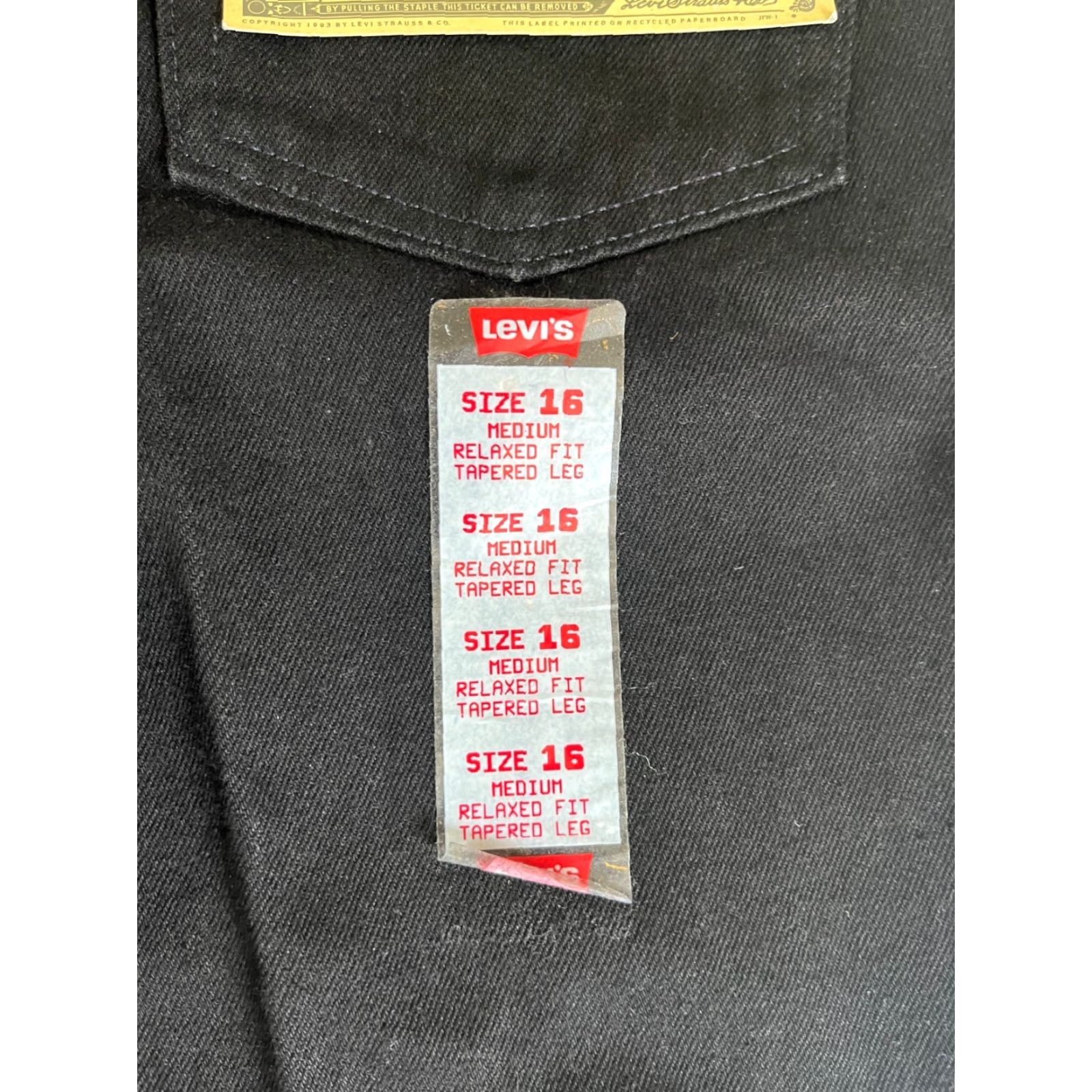Levi's VINTAGE Levi's 551 Jeans Women’s Black 16 90s Relaxed Tapered Leg Denim 100% Cotton USA Mens Women Girls Size 38" / US 16 / IT 52 - 7 Thumbnail