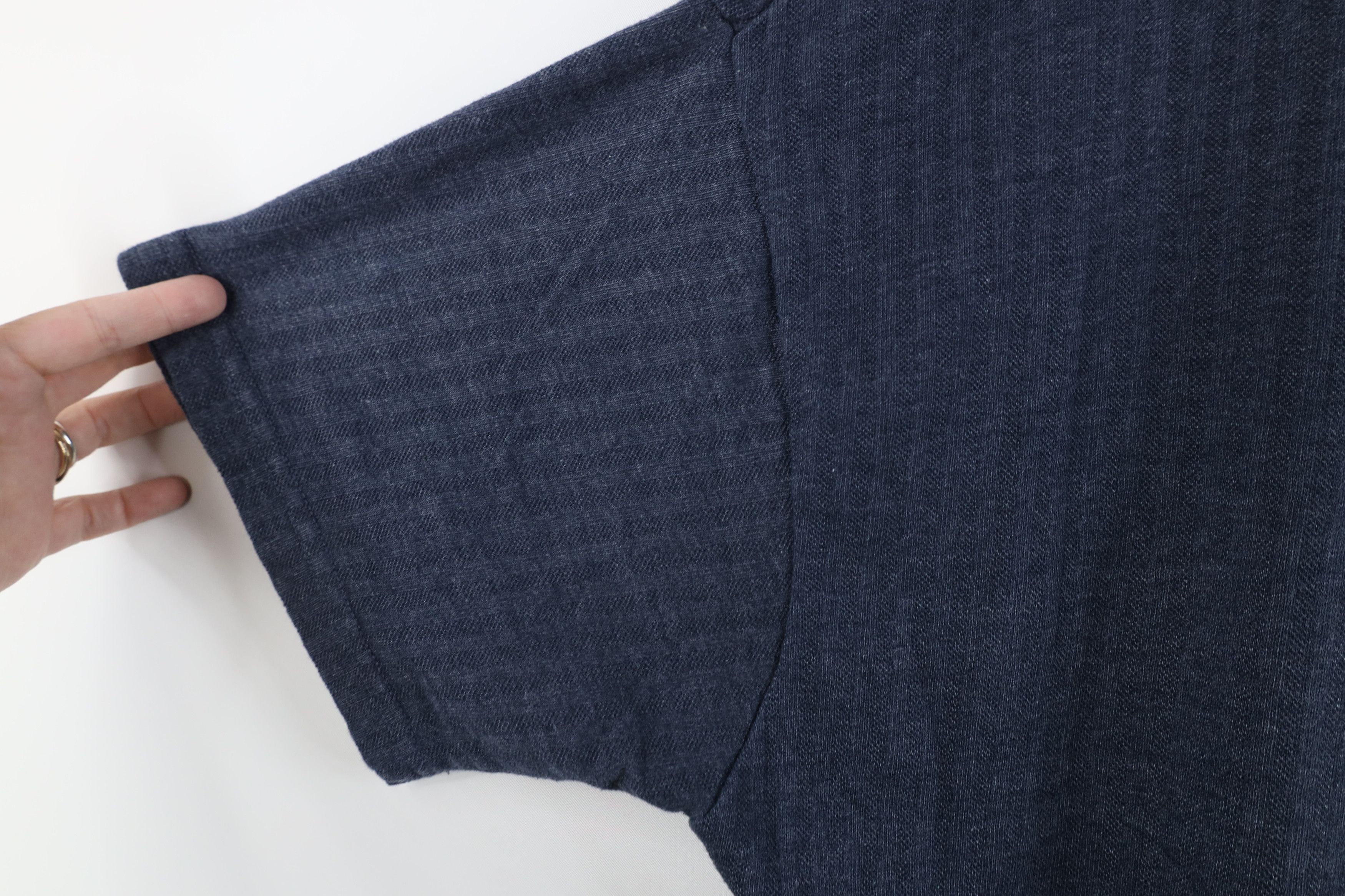 Vintage Vintage 90s Streetwear Blank Ribbed Knit Henley T-Shirt Blue Size US XL / EU 56 / 4 - 5 Thumbnail