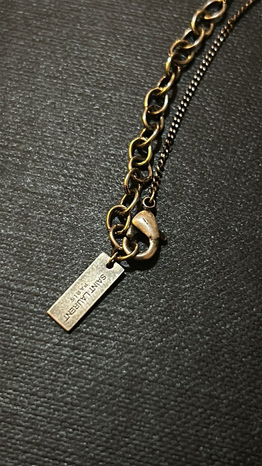 Saint Laurent Paris Saint Laurent Small Horse Necklace Brass Metal Argent Oxyde Size ONE SIZE - 6 Thumbnail