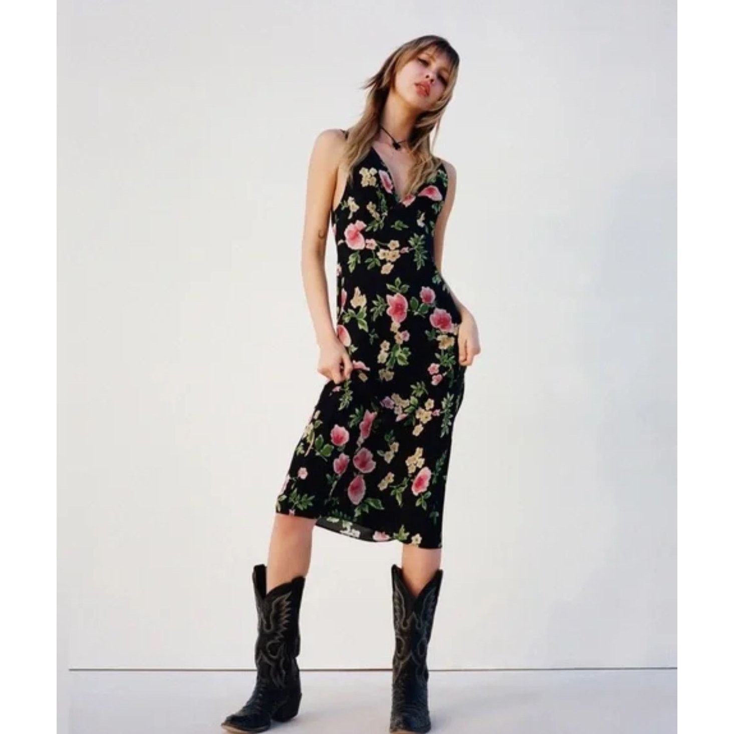 realisation par christy dress black Ralisation Lavender Daisy Print Mini Dress