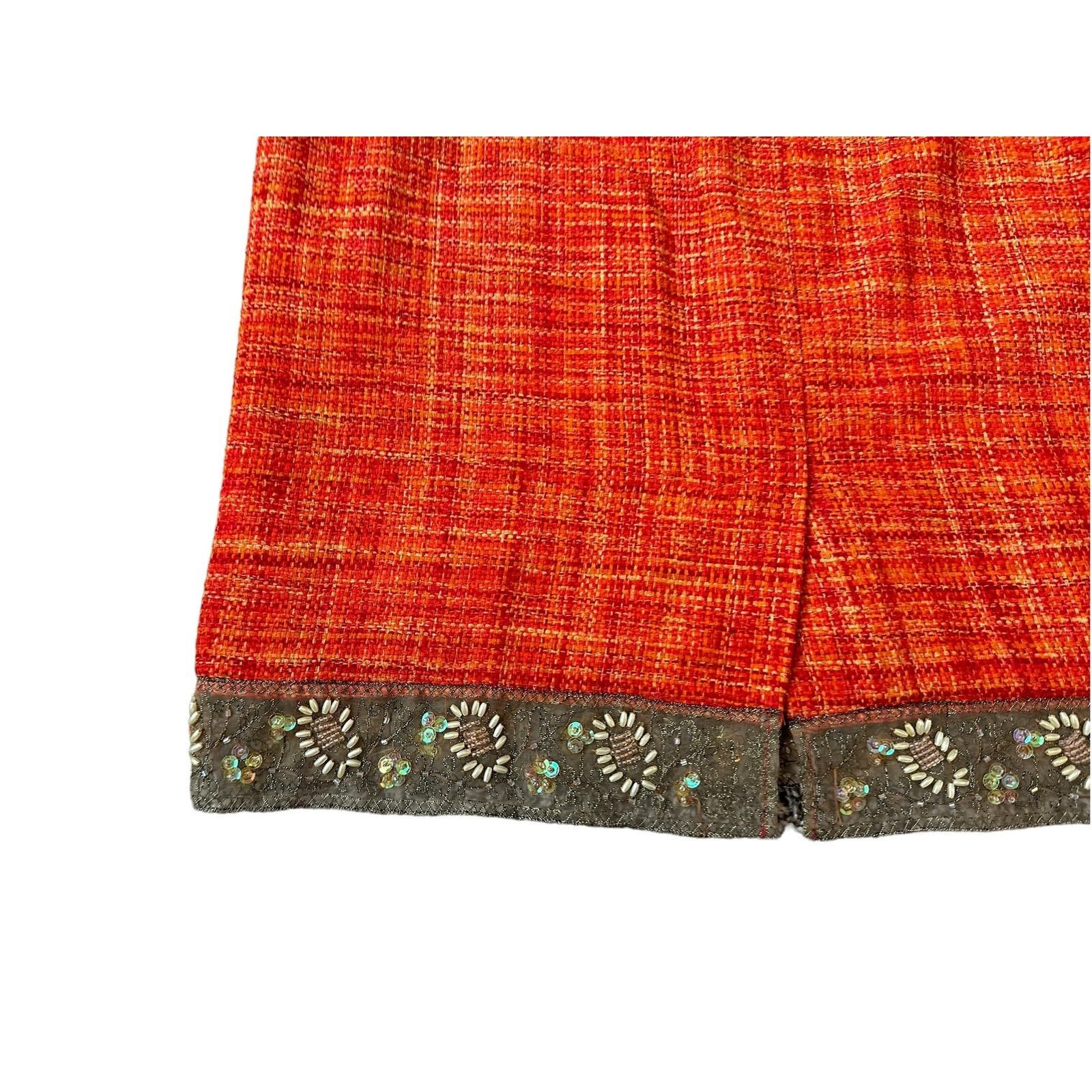Other Josephine Chaus Medium Orange Tweed-Style Skirt Size 30" / US 8 / IT 44 - 9 Thumbnail
