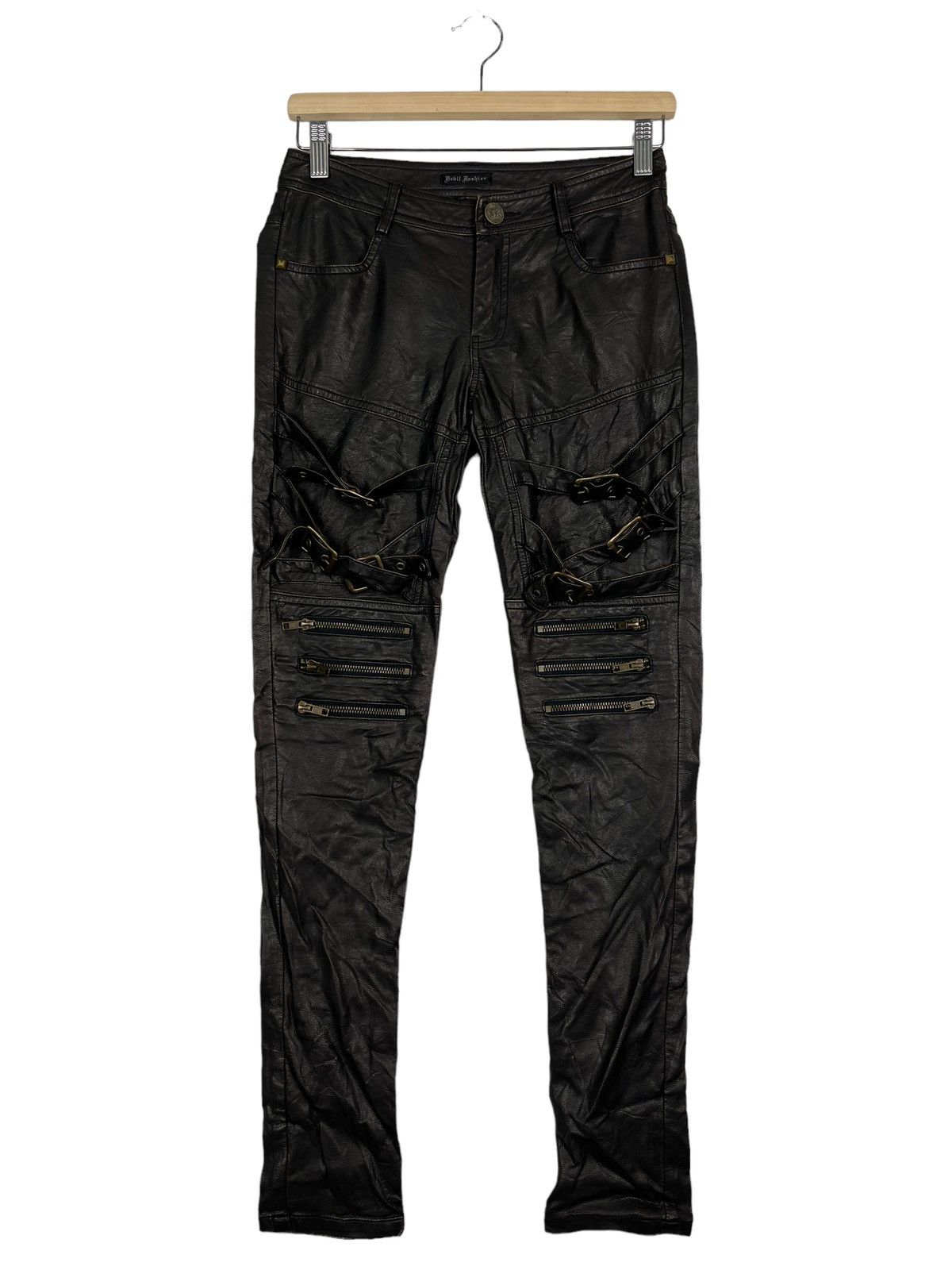 Designer 🔥 DEVIL FASHION CYBERPUNK BONDAGE LEATHER SYNTETIC Size US 26 / EU 42 - 1 Thumbnail