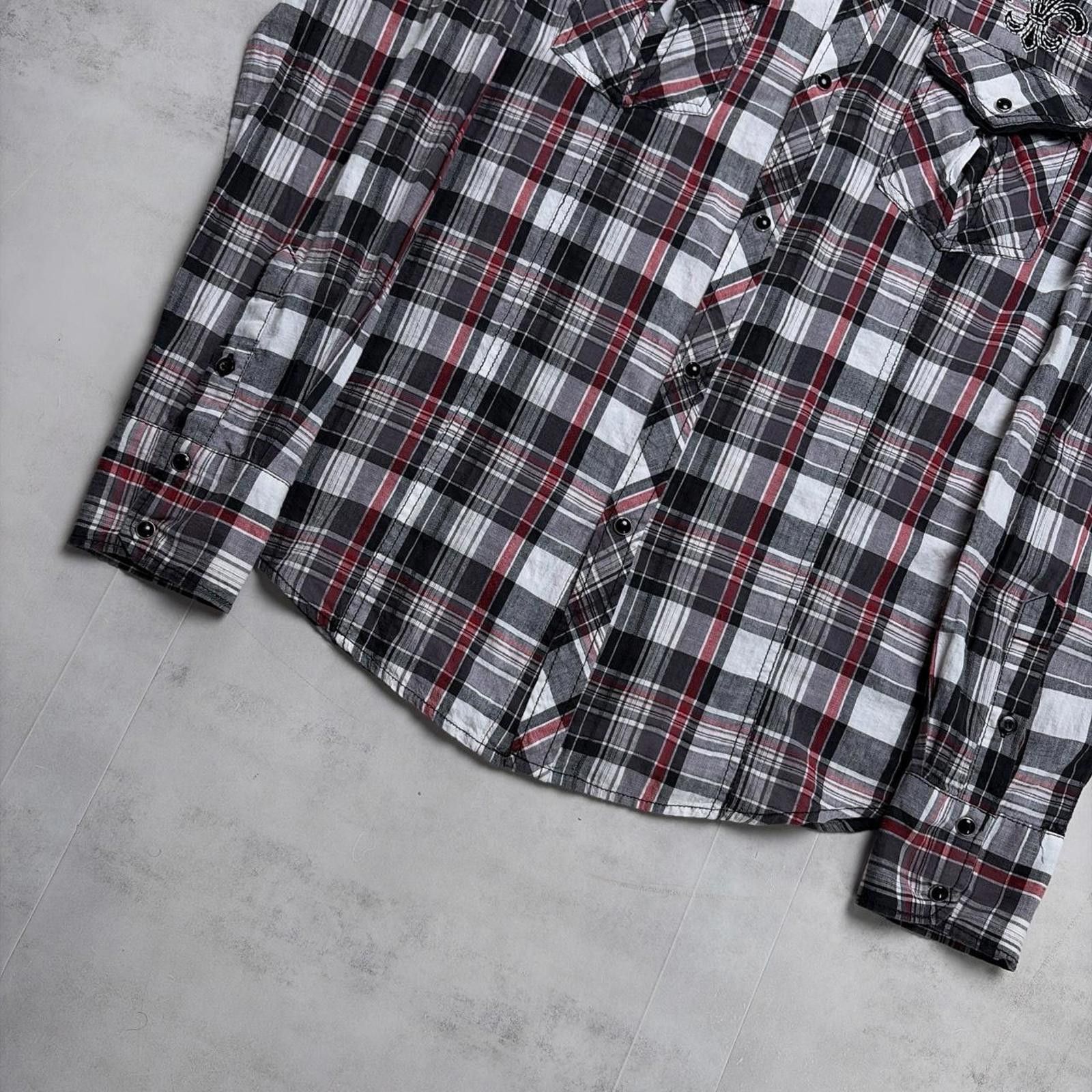 Affliction Y2K Affliction Style Plaid Cross Long Sleeve Button Up Shirt Size US M / EU 48-50 / 2 - 6 Thumbnail