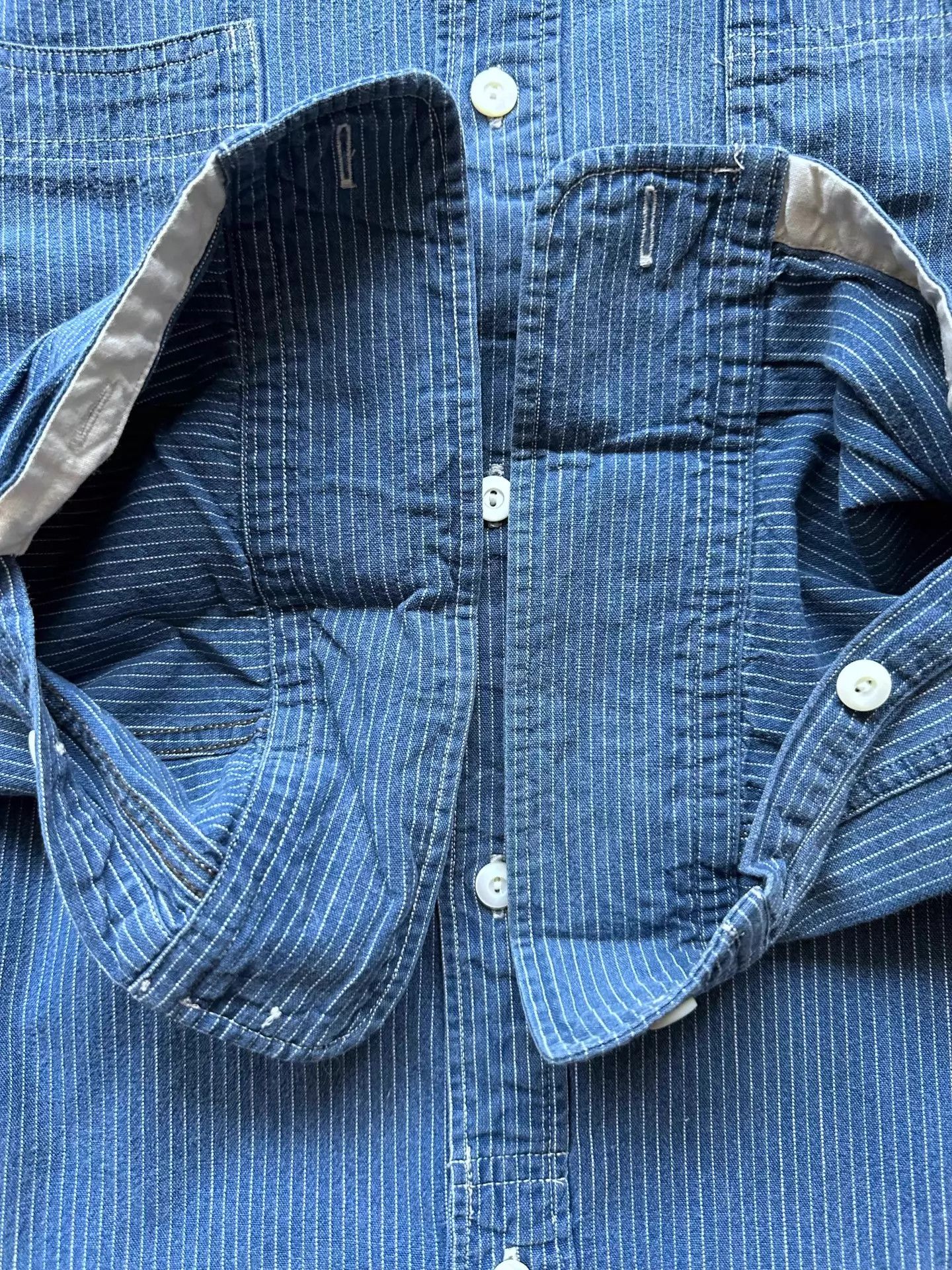 RRL Ralph Lauren RRL Indigo Dyed Wabash Stripe Shirt M (95 New) Size US M / EU 48-50 / 2 - 5 Thumbnail
