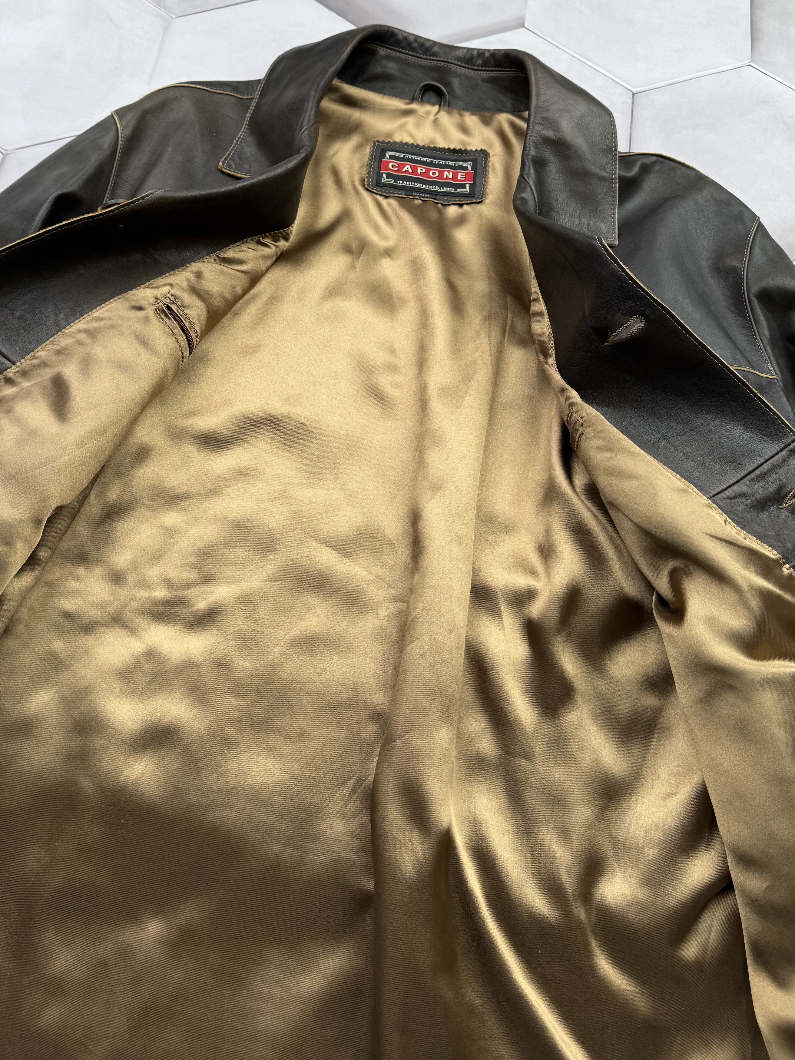 Vintage Vintage Faded Effect Leather Jacket (E4) Size US XXL / EU 58 / 5 - 7 Thumbnail