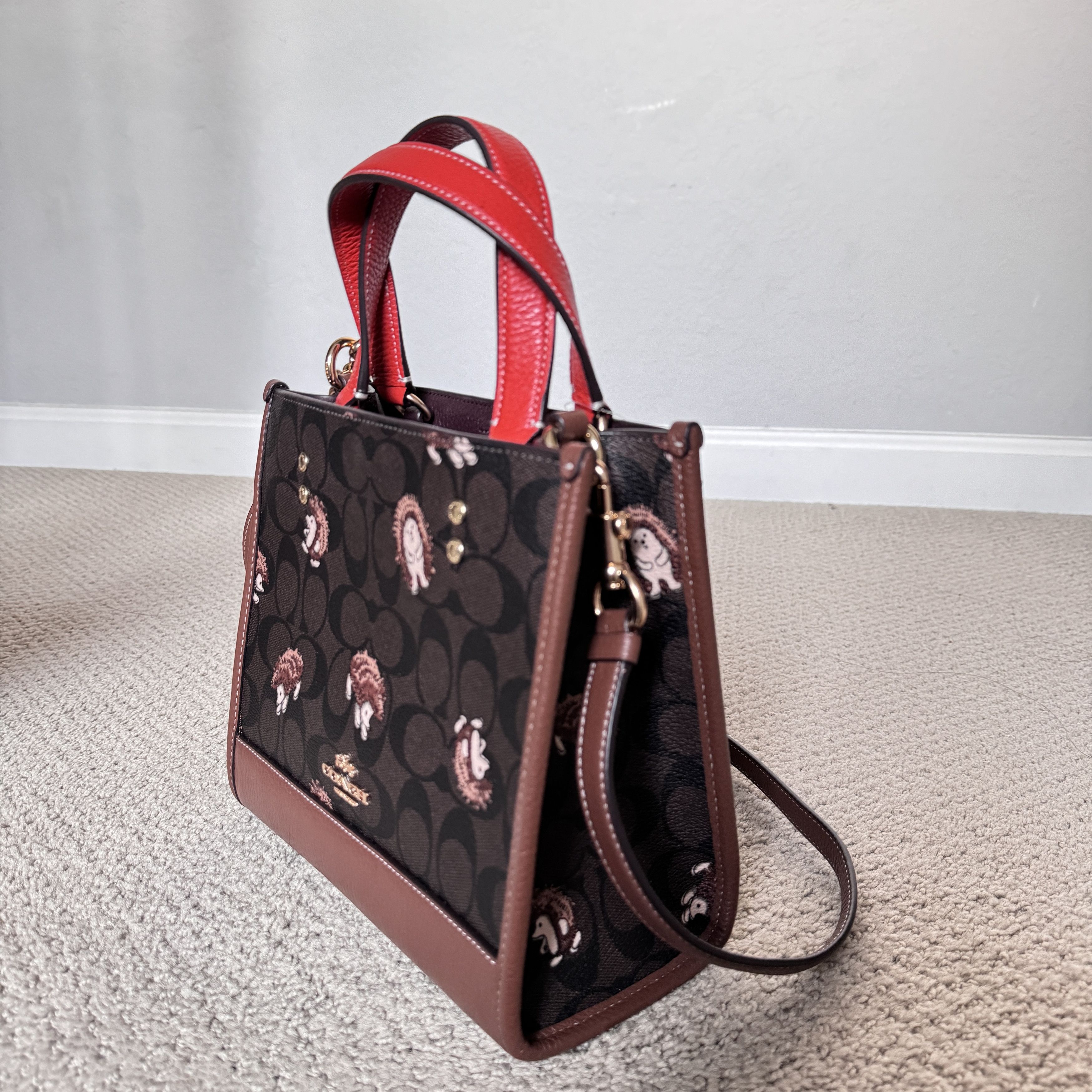 Coach coach Dempsey Tote 22 In Signature With Hedgehog Print cc769 | Grailed