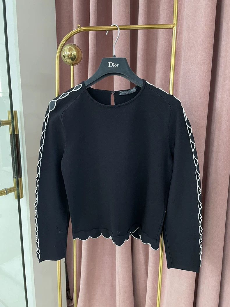Alexander McQueen Alexander McQueen Black Knit Long-Sleeve Top - dmc Size US L / EU 52-54 / 3 - 1 Thumbnail