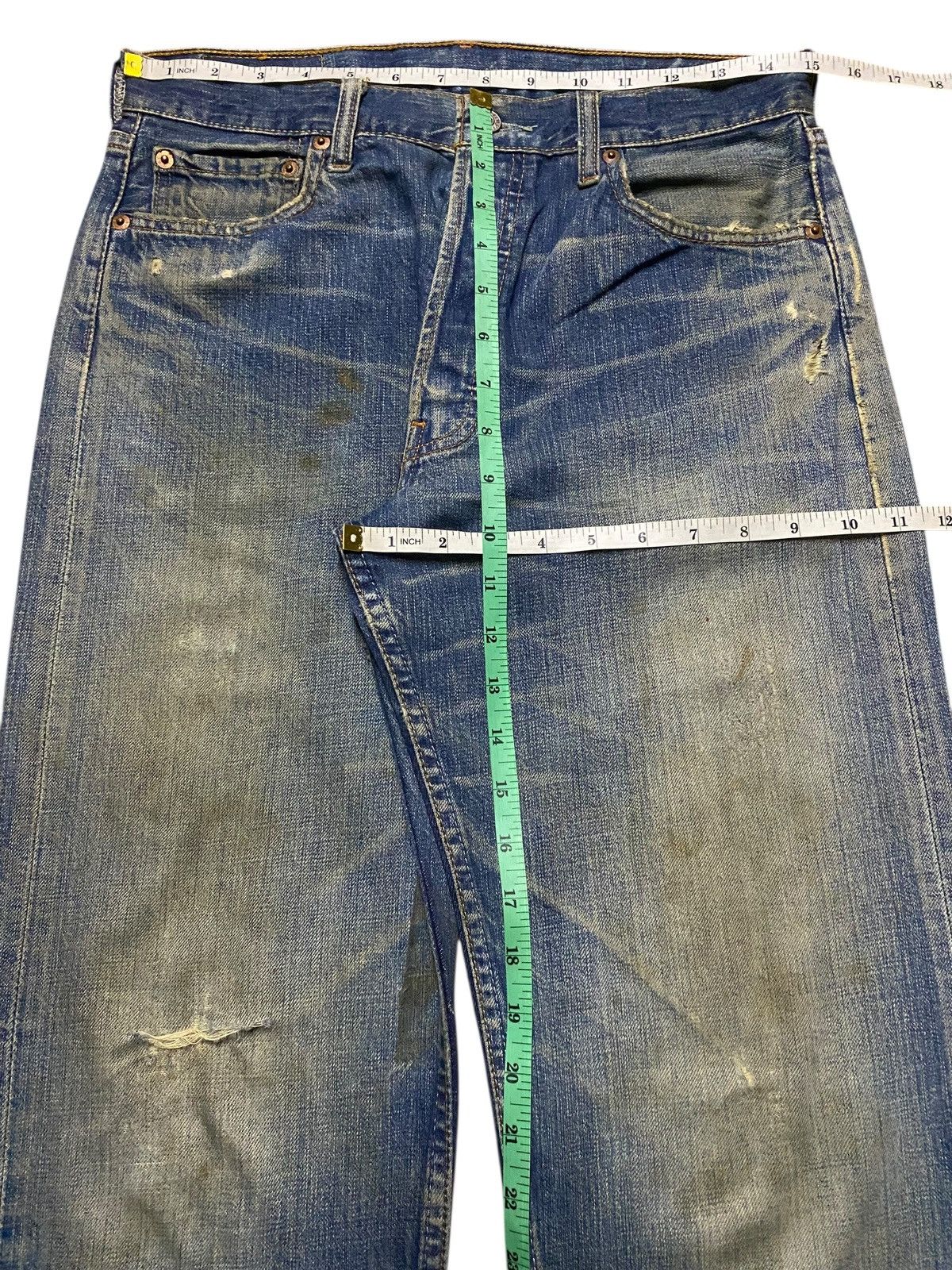 Levi's Vintage Levis 501 Mud Wash Distressed Loose Jeans Size US 30 / EU 46 - 21 Thumbnail