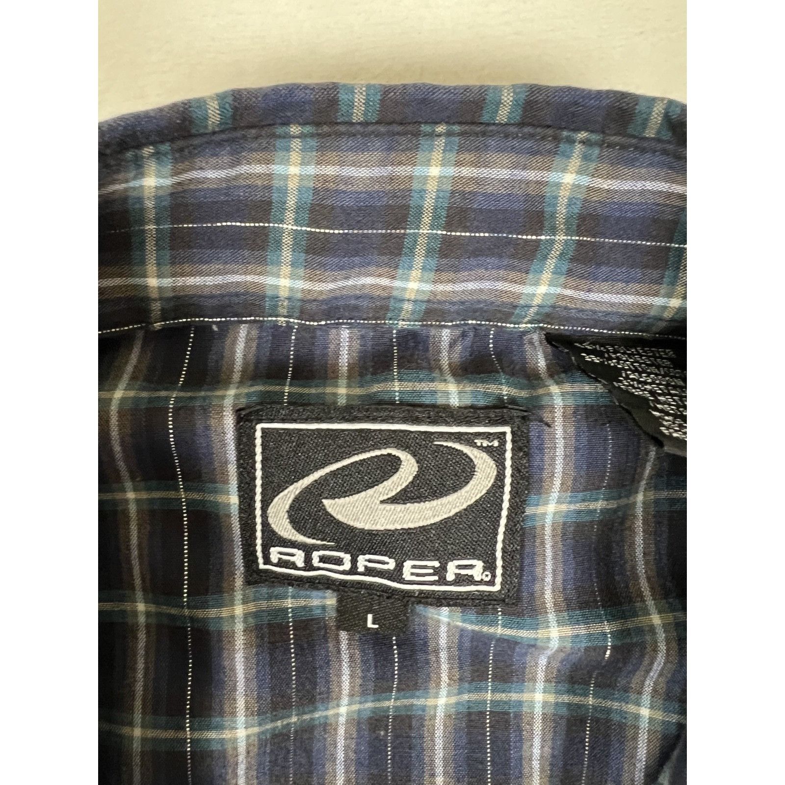 Roper Vintage Roper Western Short Sleeve Plaid Pearl Snap Shirt Si Size US L / EU 52-54 / 3 - 3 Thumbnail