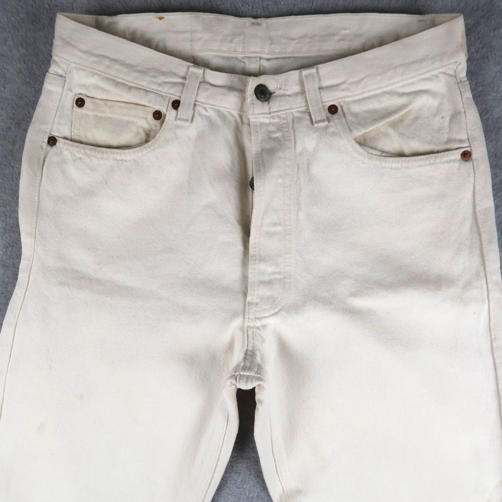 Levi's Vintage Levis 501 Size 34x30 (31x29) Jeans Straight Denim White Mens USA 80s Size US 34 / EU 50 - 3 Thumbnail