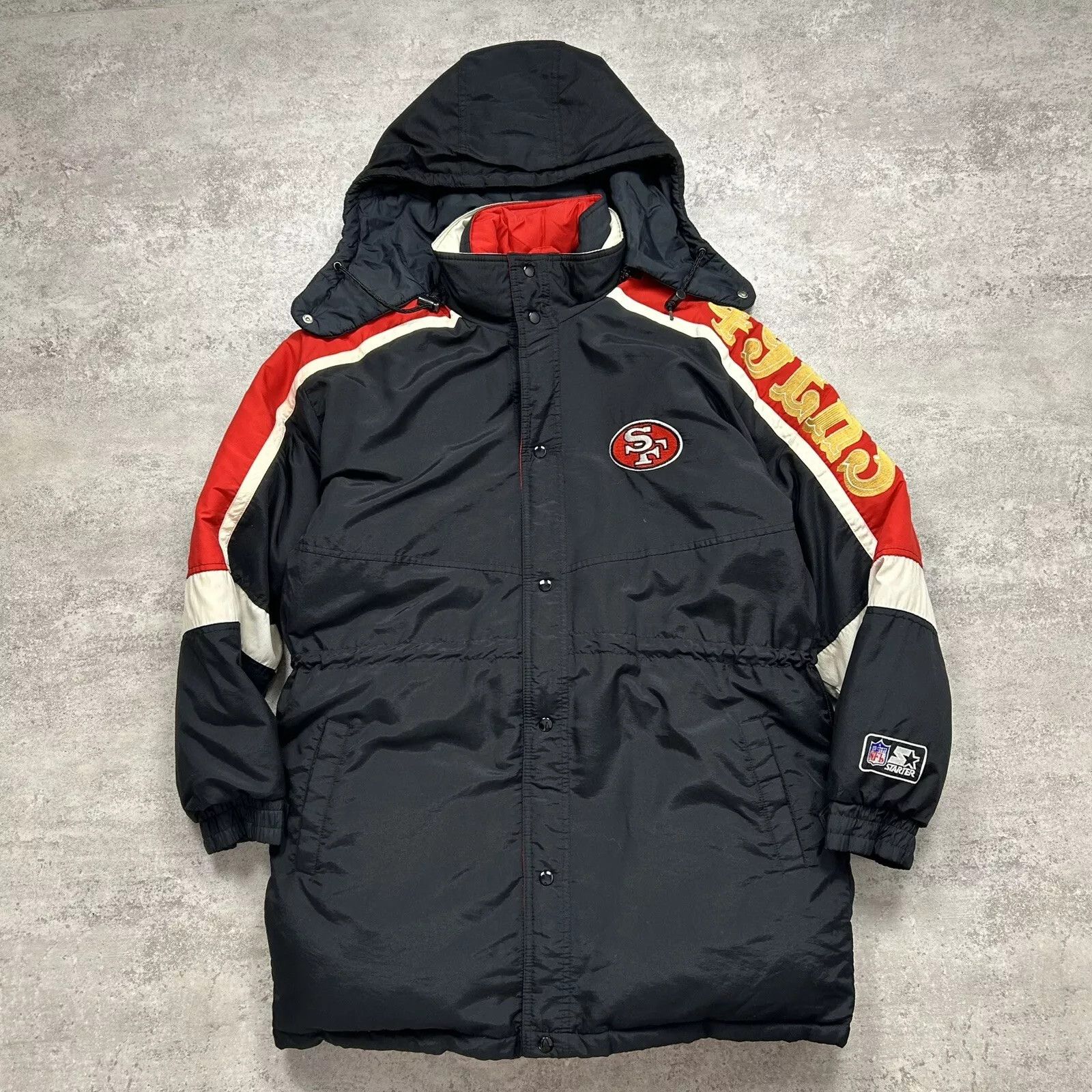 NFL × Starter × Vintage VTG 90s SAN FRANCISCO 49ERS DUCK DOWN INSULATED JACKET COAT Size US M / EU 48-50 / 2 - 1 Thumbnail