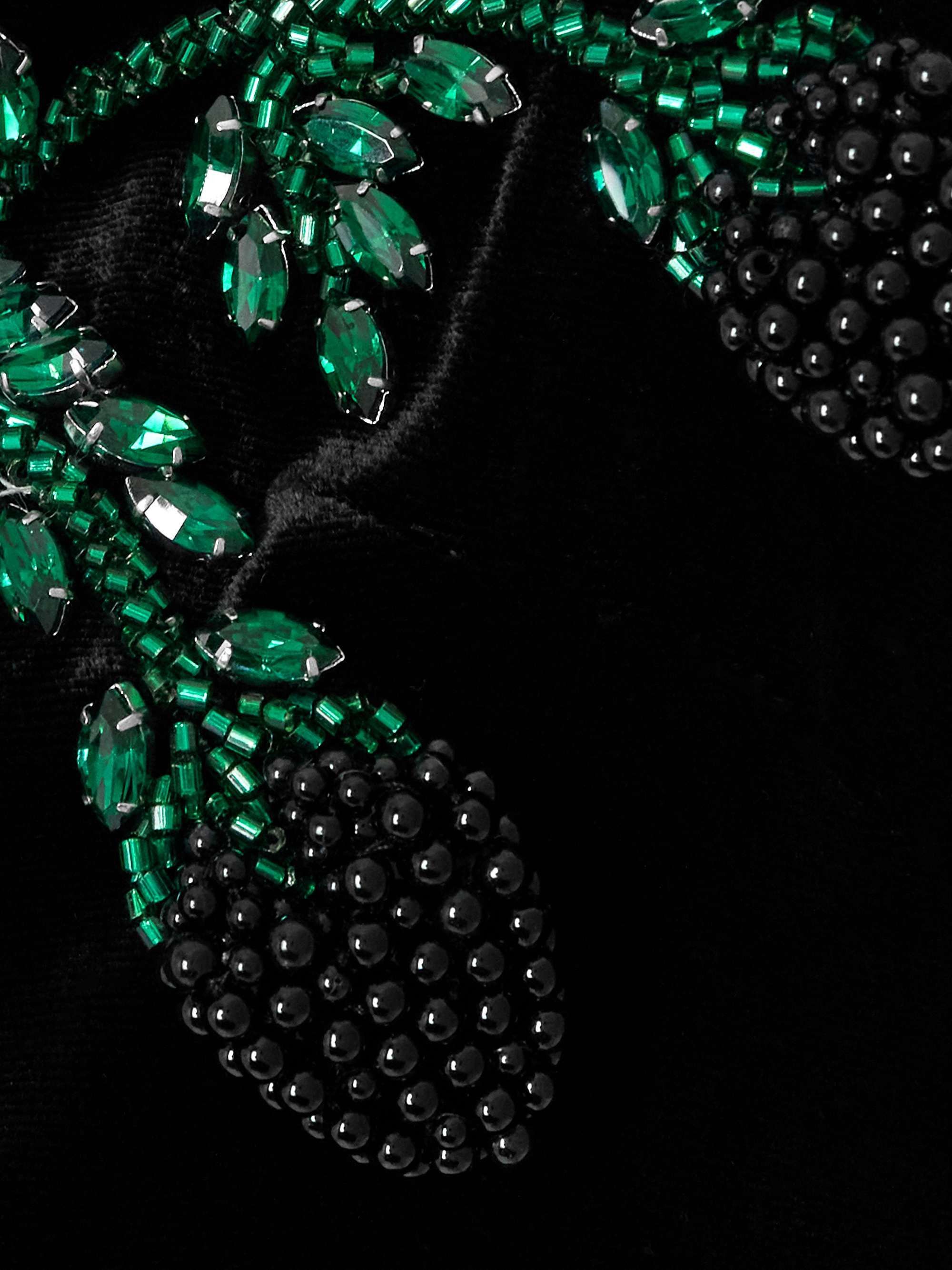 Balmain o1s1wg111025 Embellished Velvet Mini Dress in Black Size S / US 4 / IT 40 - 2 Thumbnail