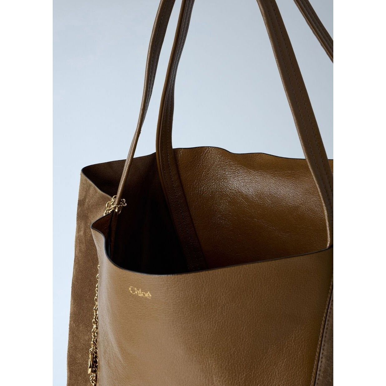 Chloe Chloe Large Spin Brown Suede Tote Bag New & Authentic Size ONE SIZE - 4 Thumbnail