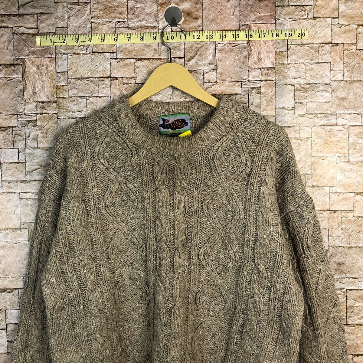 Aran Isles Knitwear × Japanese Brand × Vintage Costa Mesa Brown aran isle cable Knitwear #A779 Size US L / EU 52-54 / 3 - 2 Thumbnail
