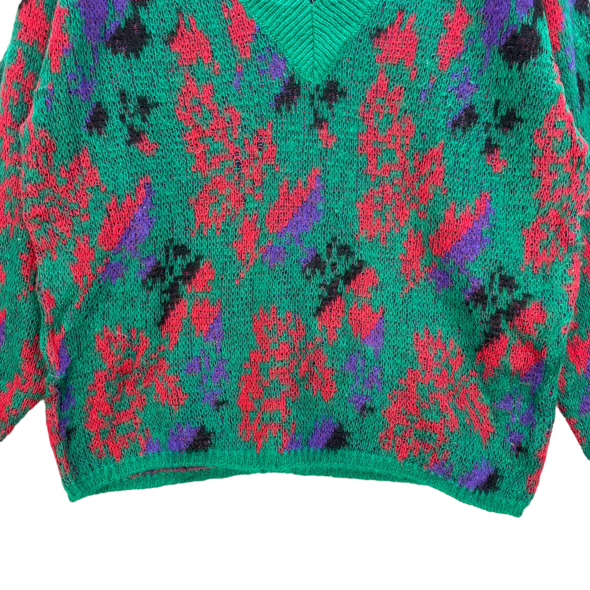 Benetton VINTAGE BENETTON PRINTED KNIT SWEATER #8045-198 Size US M / EU 48-50 / 2 - 3 Thumbnail