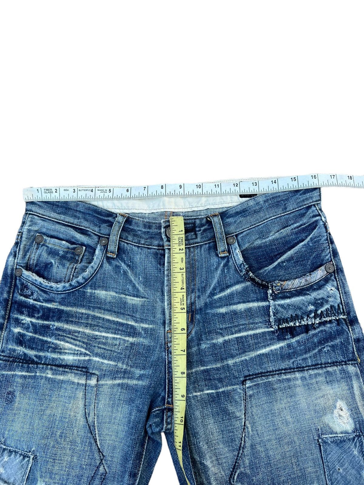Vintage Bartack Japan Distressed Patchwork Boro Denim Jeans Size US 31 - 3 Thumbnail
