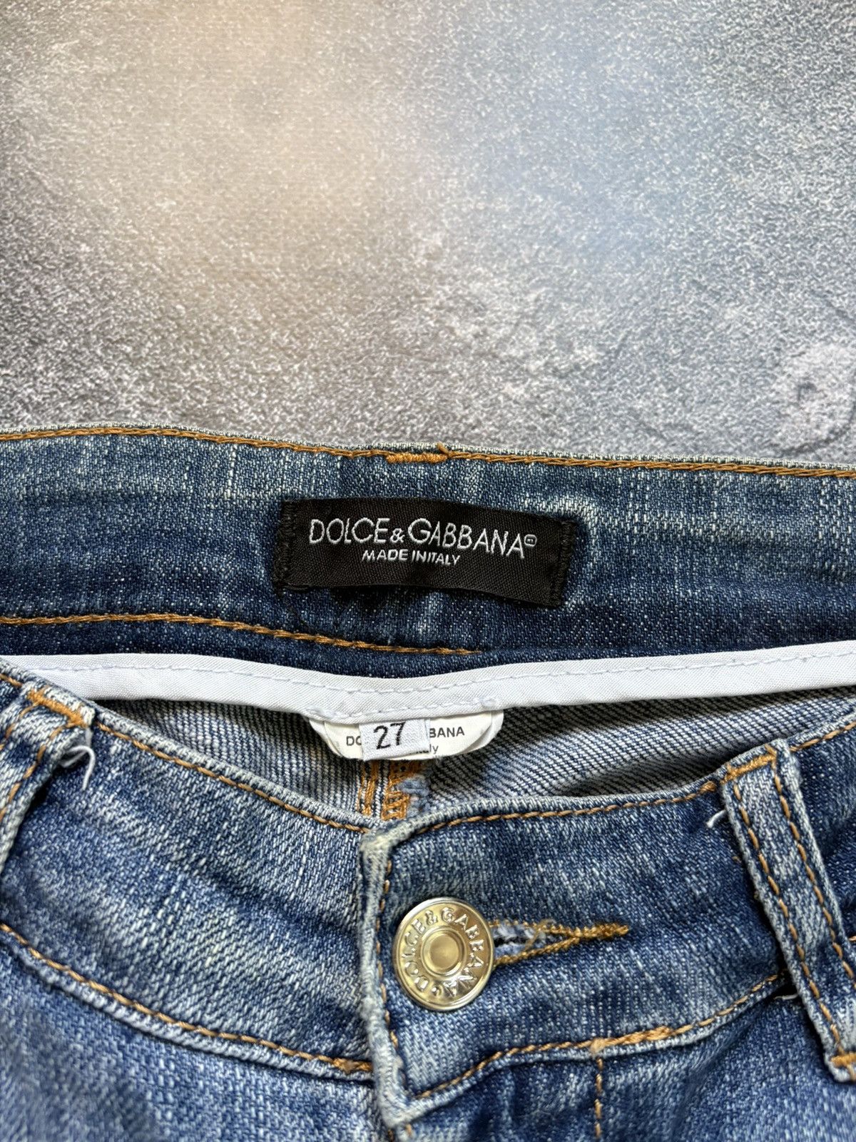 Dolce & Gabbana Vintage Dolce&Gabbana Mickey Mouse Logo Y2K Distressed Jeans Size 27" / US 4 / IT 40 - 12 Thumbnail