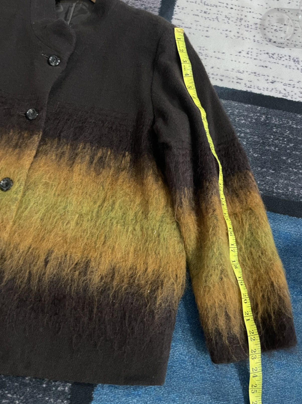Japanese Brand Vintage Unbrand Collarless Yellow Stripe Jacket Size US XL / EU 56 / 4 - 17 Thumbnail