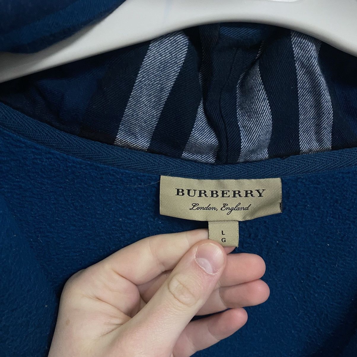Burberry Blue Burberry zip hoodie Size US L / EU 52-54 / 3 - 10 Thumbnail