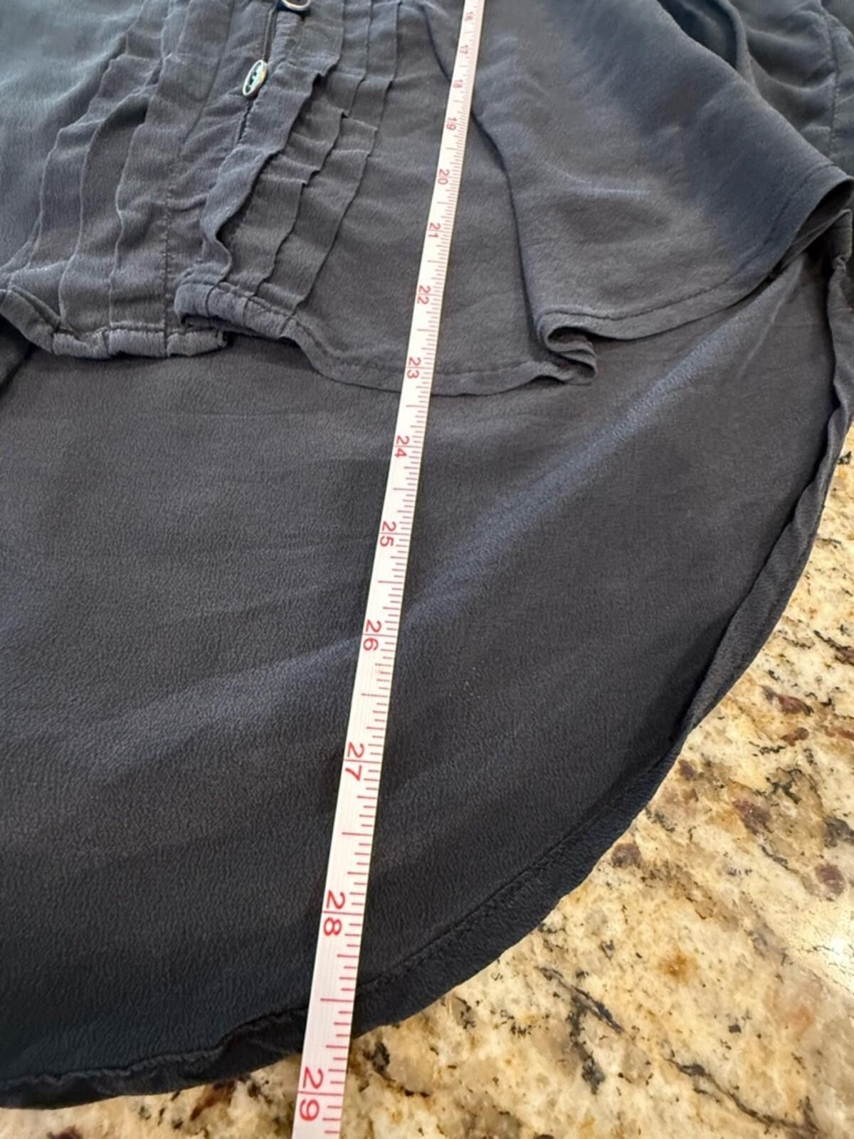 Other Yumi Kim black silk V neck pleated button front top SZ SM Size S / US 4 / IT 40 - 9 Thumbnail