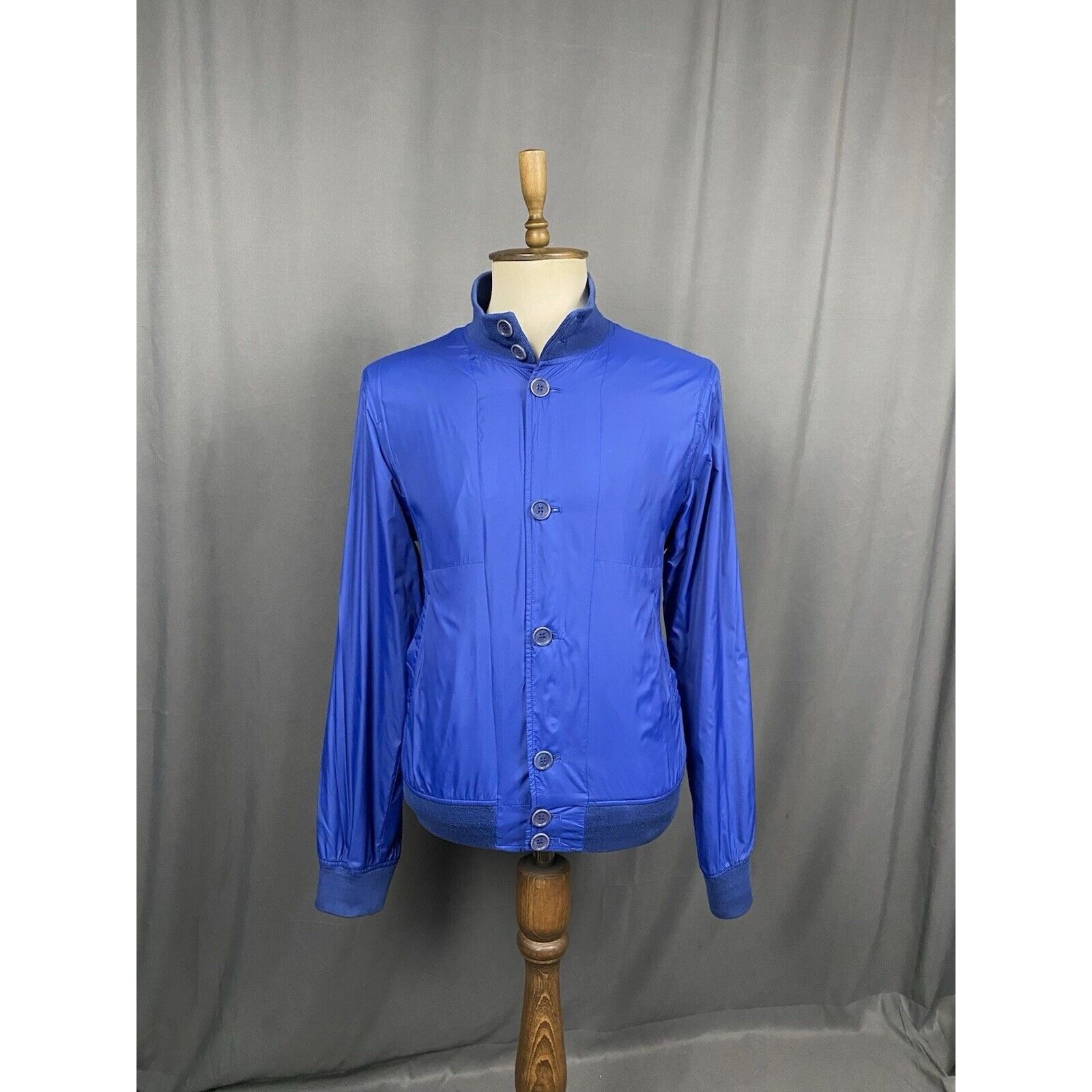 Aspesi Alberto Aspesi Men's Blue High Neck Bomber Jacket Size 2XL Size US XXL / EU 58 / 5 - 1 Thumbnail