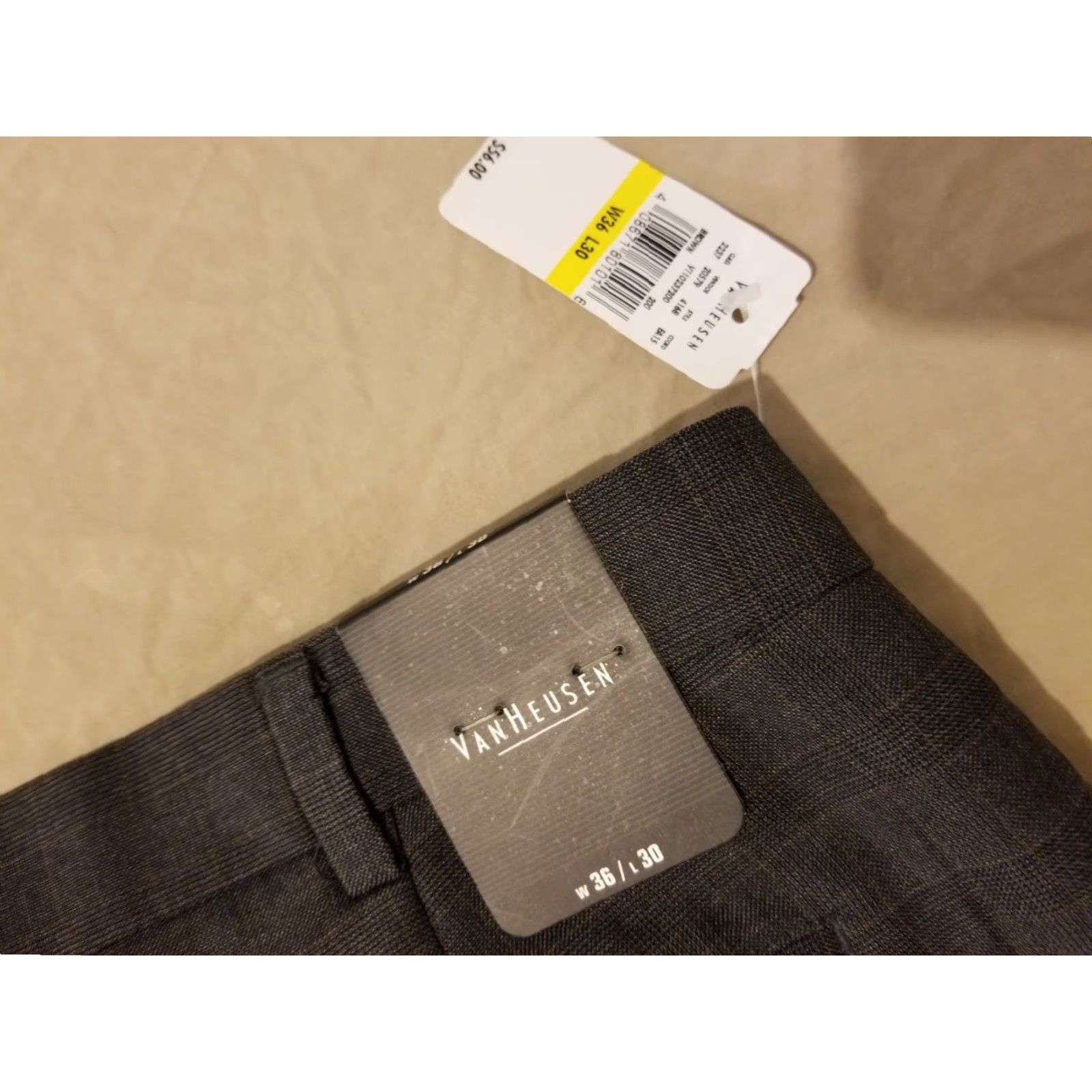 Van Heusen VAN HEUSEN Mens Dress Pants 36x30 Gray Regular Inseam 30 Chino Slack Trousers Pants Size US 36 / EU 52 - 3 Thumbnail