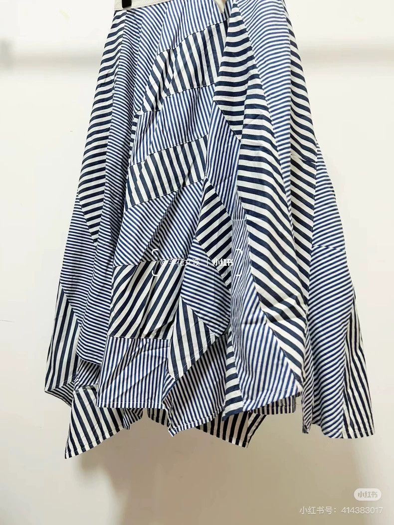 Comme des Garcons Comme Des Garcons size S Irregular blue and white striped Size 24" / US 00 / IT 34 - 5 Thumbnail