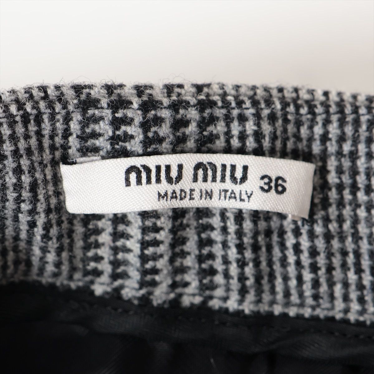 Miu Miu Plaid Rhinestone Wool Skirt Size 25" / US 0 / IT 36 - 5 Thumbnail