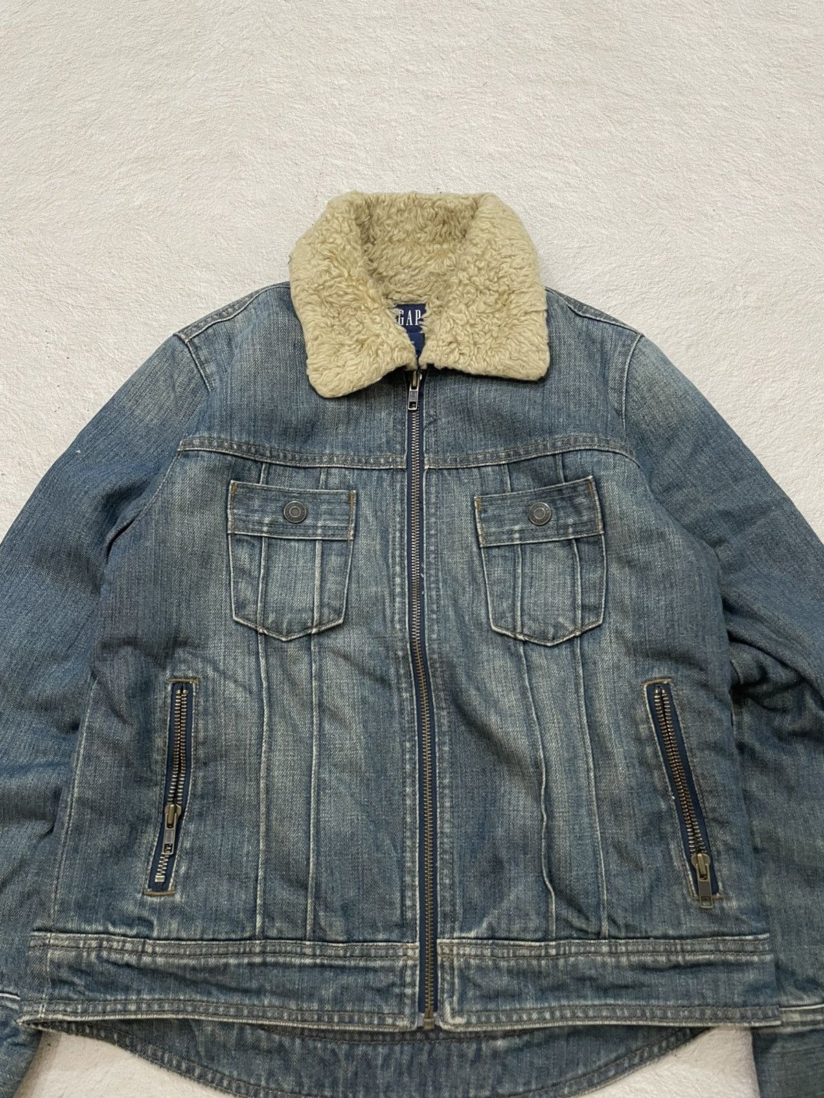 Japanese Brand 2000s Japanese Denim Fur Jacket Mudwash Y2K Japan If6was9 Size US S / EU 44-46 / 1 - 2 Thumbnail