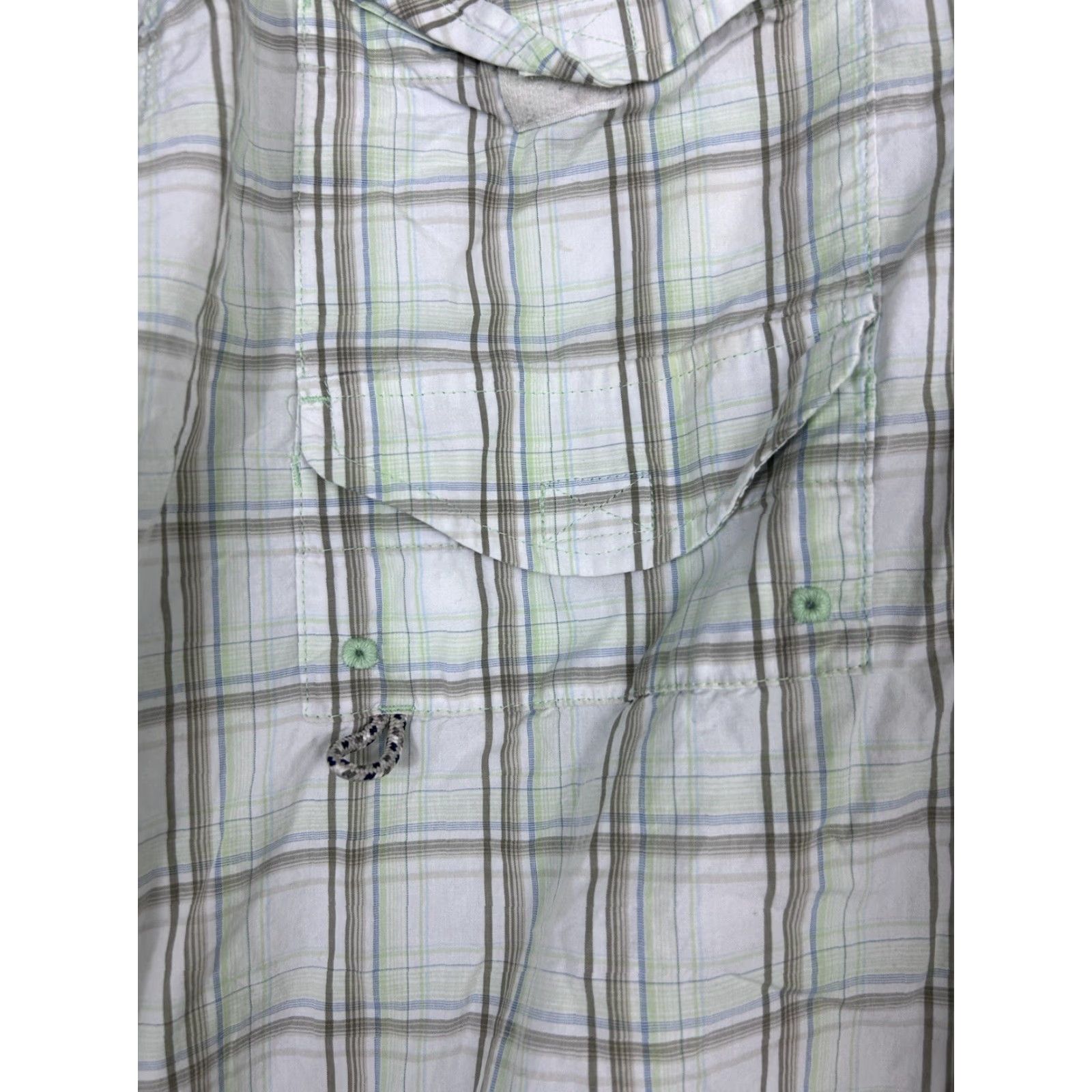 Vintage Columbia PFG Shirt Mens L Plaid Short Sleeve Button-Up Green Vintage: No (Missing Button) Size US L / EU 52-54 / 3 - 6 Thumbnail