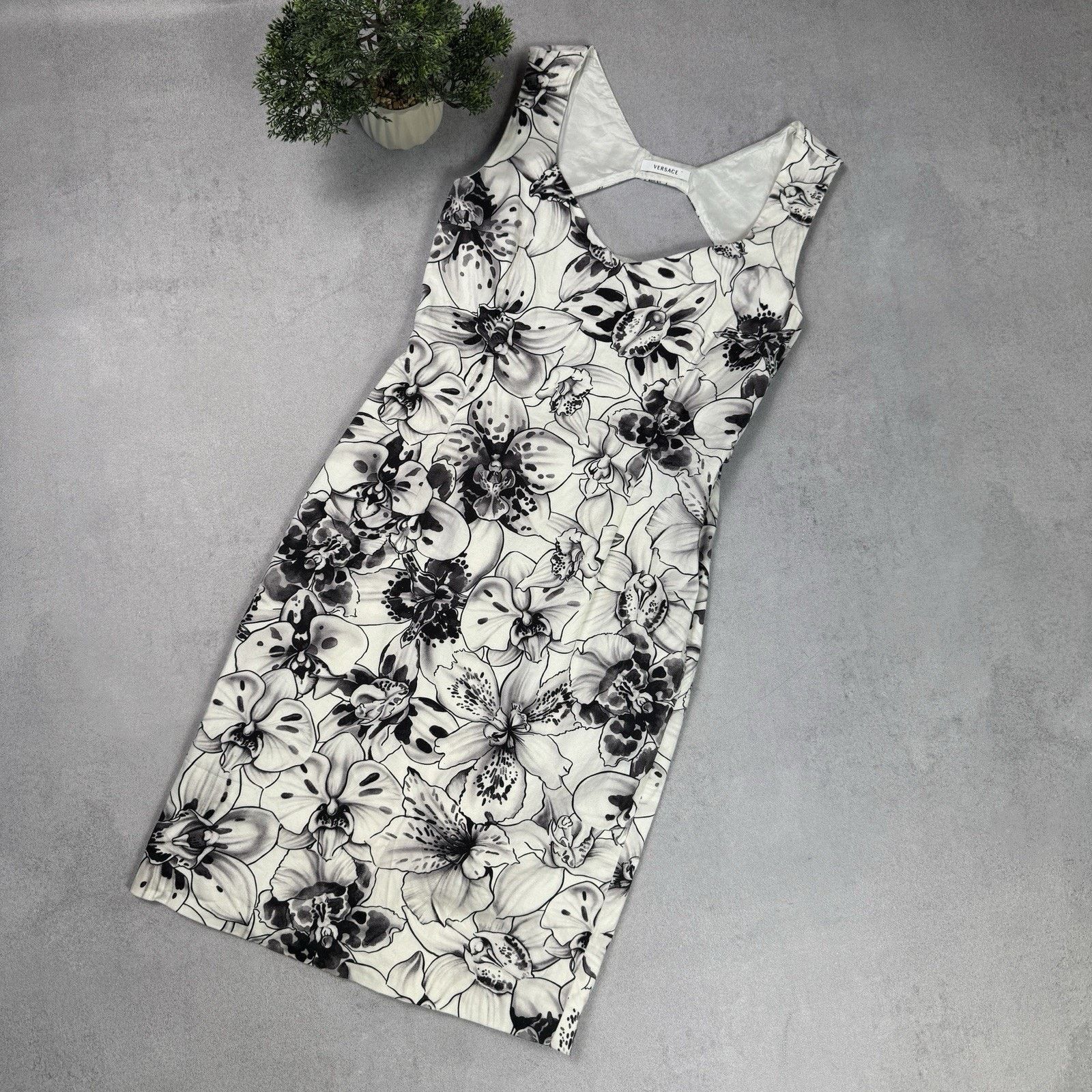 Versace Versace Women Mini Dress Short Flower Print White Size 44 Size M / US 6-8 / IT 42-44 - 1 Thumbnail