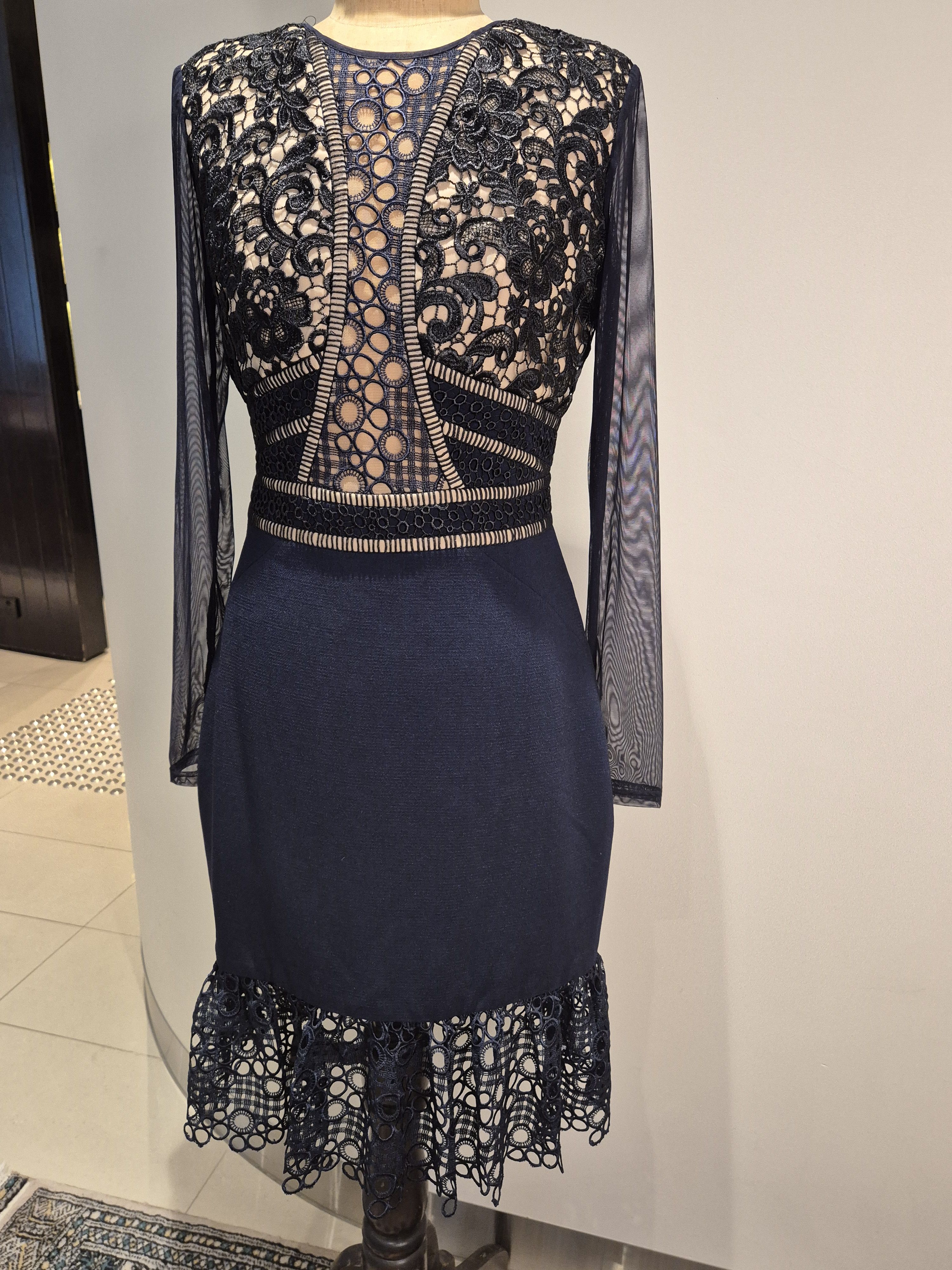 Designer British designer Three Floor navy mid length dress Size S / US 4 / IT 40 - 1 Thumbnail