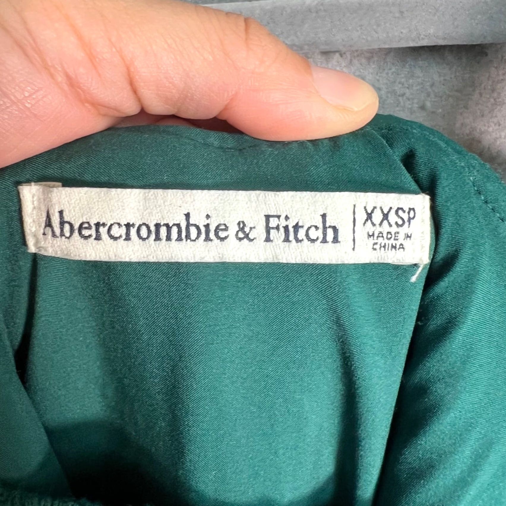 Abercrombie & Fitch Abercrombie & Fitch Womens XXS P Green Tweed Mini Pinafore Dress With Pockets Size XXS / US 00 / IT 34 - 3 Thumbnail